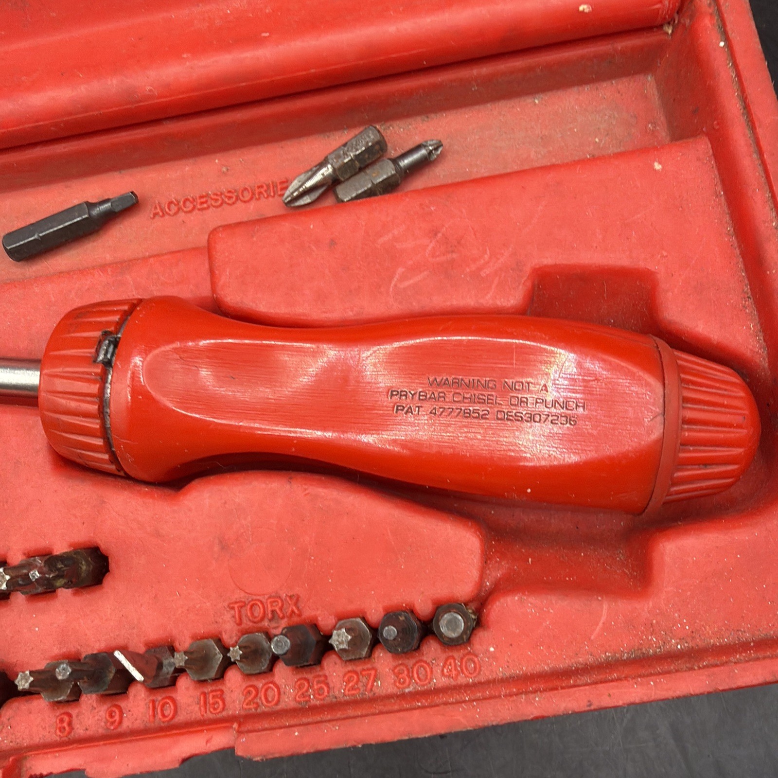 Snap On Tools Ratcheting Screwdriver Set Red Dale Earnhardt Bits & Case SSDMR220