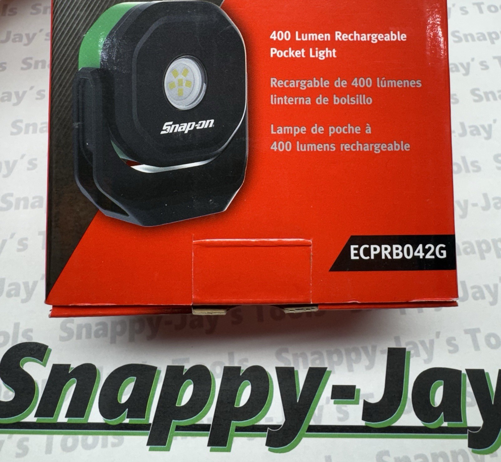 Snap-on Tools NEW GREEN 400 Lumen Rechargeable Pocket Light ECPRB042G