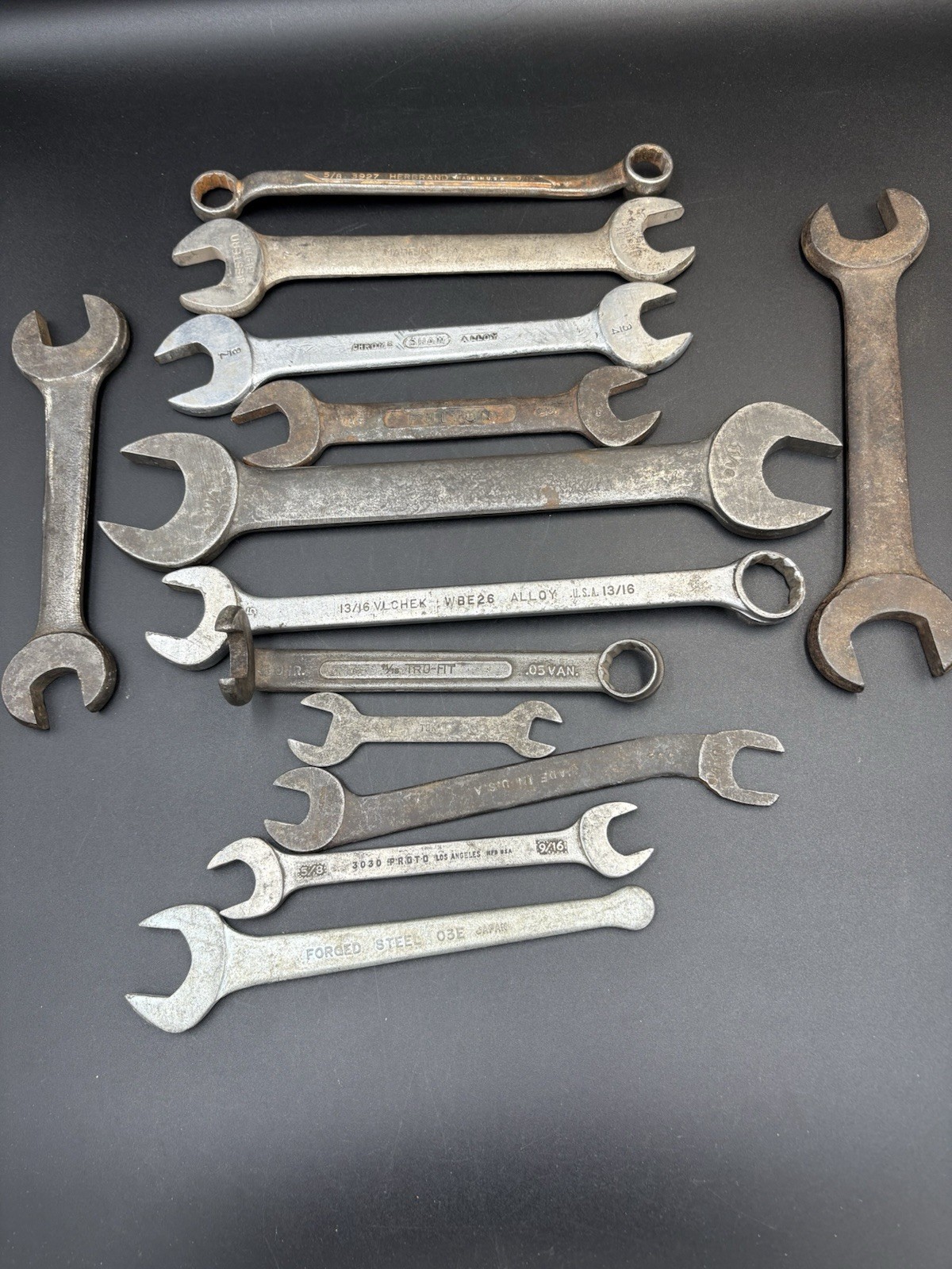 Lot Of 13 VTG Miscellaneous Wrenches, Various Sizes