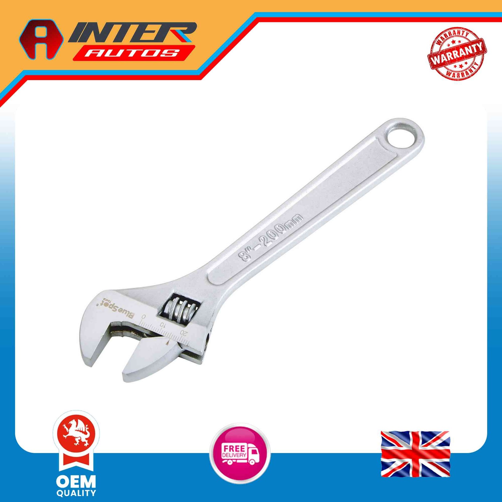 Blue Spot Tools 200MM (8″) Adjustable Wrench