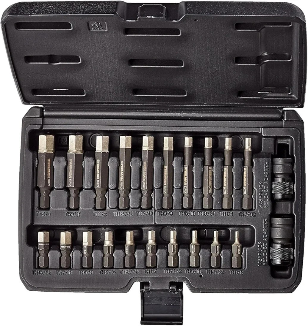 Steelman Pro 78800 22 PC Tamper Proof Diamond Force Hex Bit Drivers