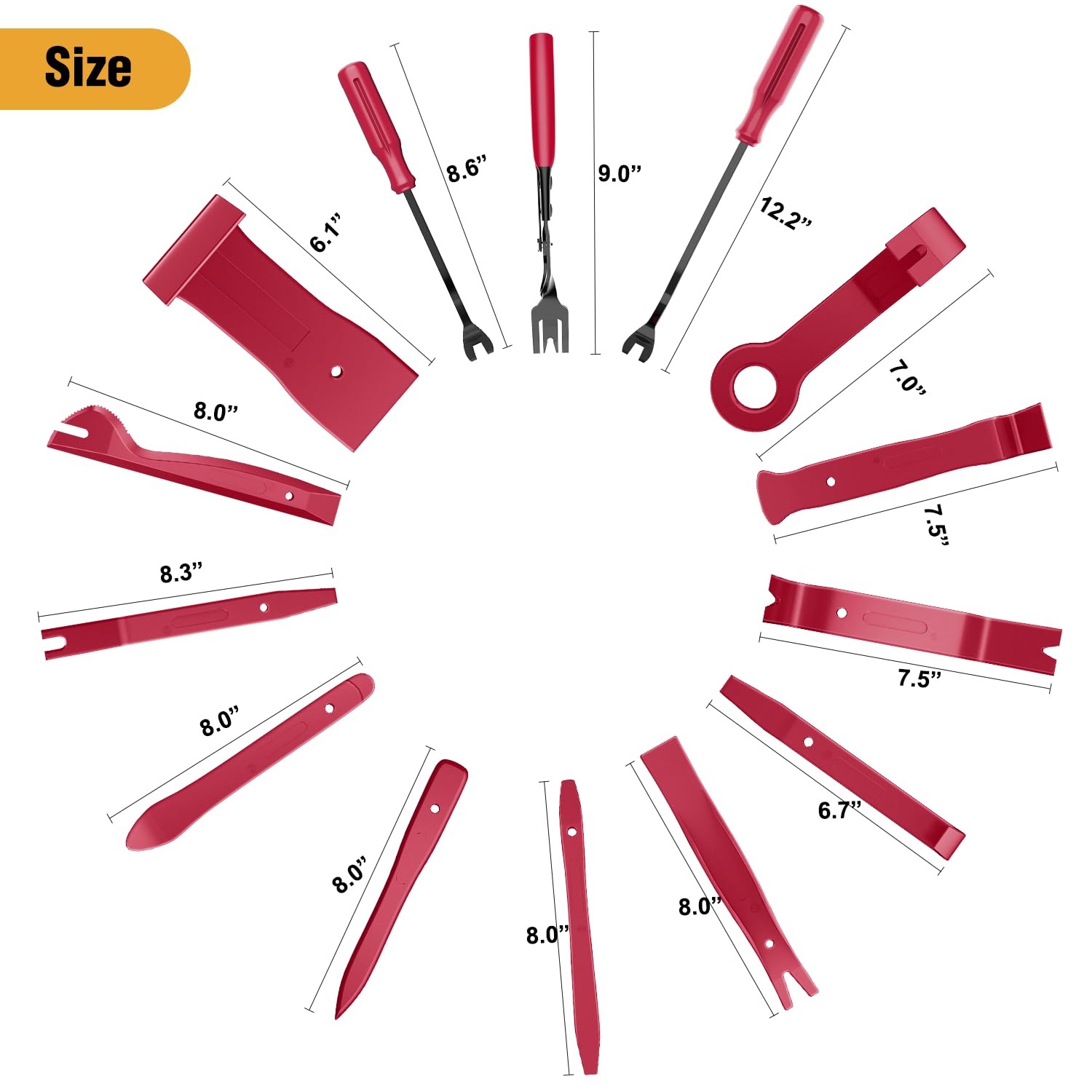 GOOACC 330Pcs Trim Removal Tool, Auto Push Pin 330pcs Clips Kit Red