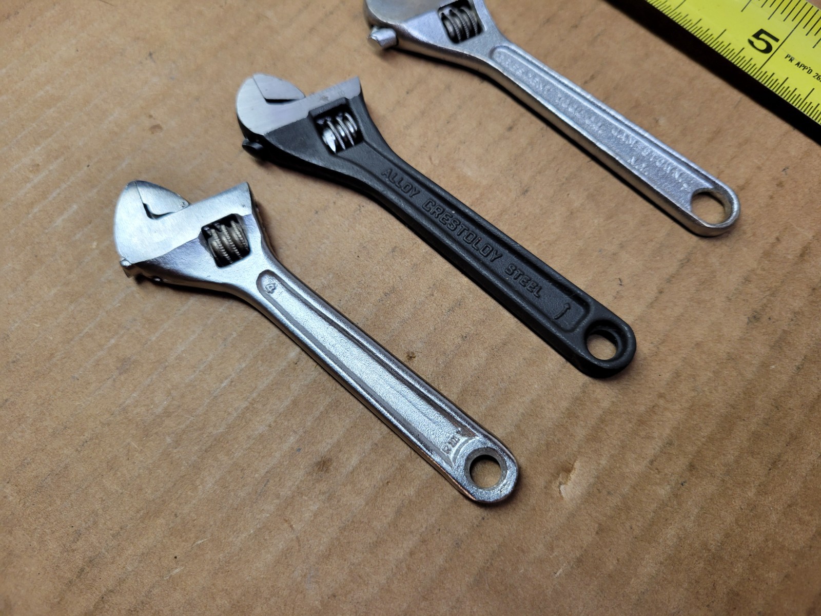 3-Piece 4″ Adjustable Wrench Lot Crestology Crescent Proto