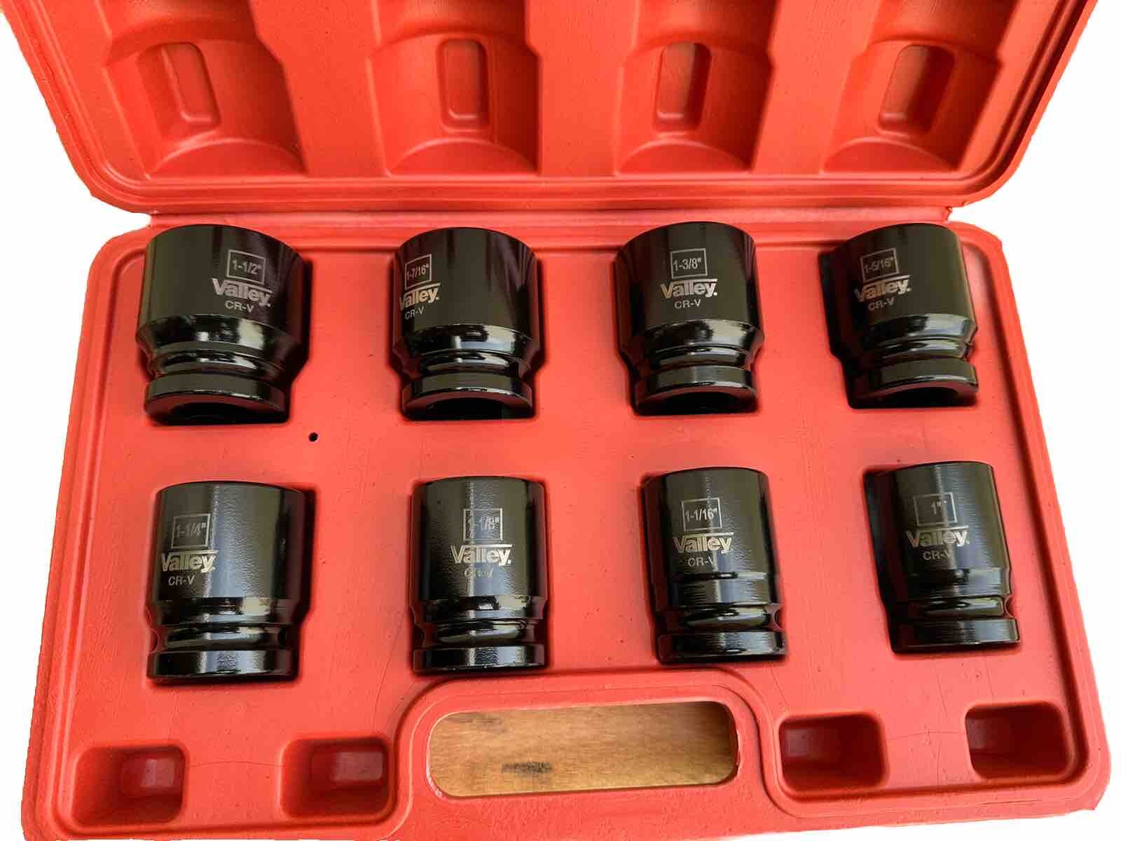 8pcs 3/4” Drive 6-Point SAE Shallow Impact Socket SET Cr-V 1” To 1-1/2”