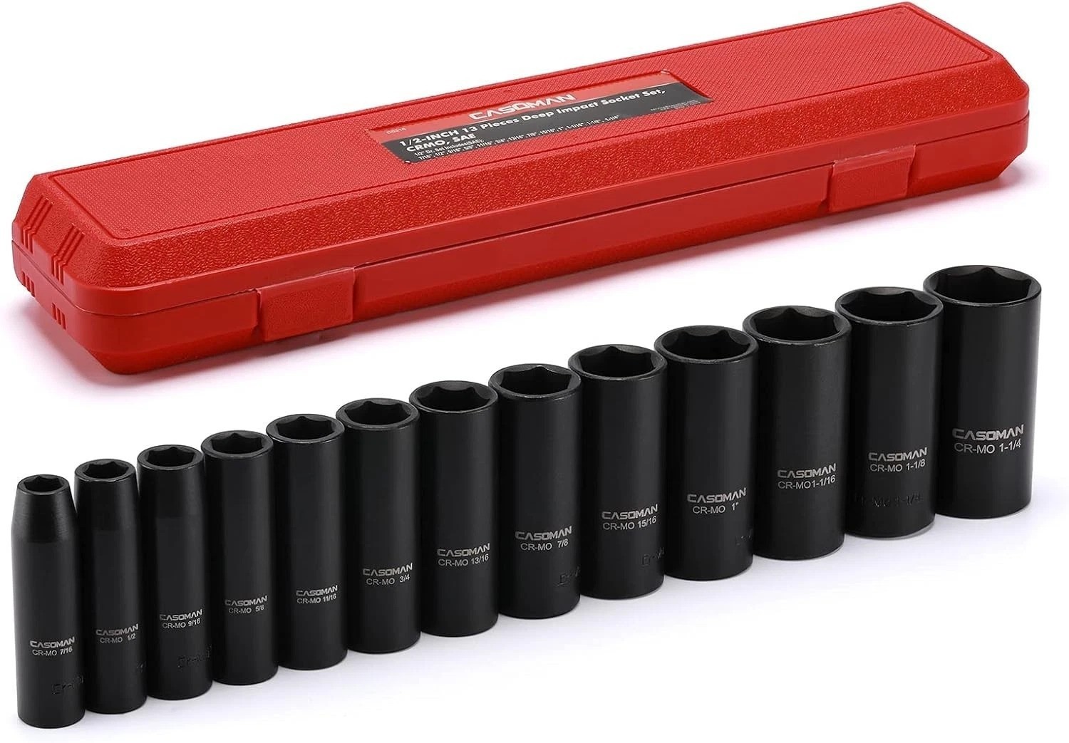 High-Visibility 13-Piece Impact Socket Set with Chrome Moly Steel Construction