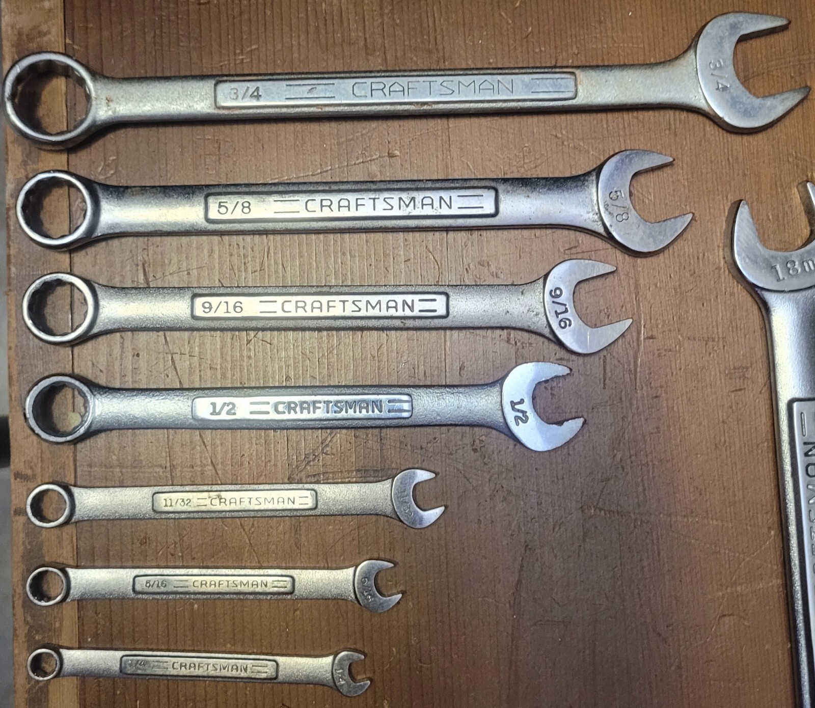 VTG/MOD CRAFTSMAN COMBO OPEN BOX MECHANICS WRENCHES 44 PIECE LOT