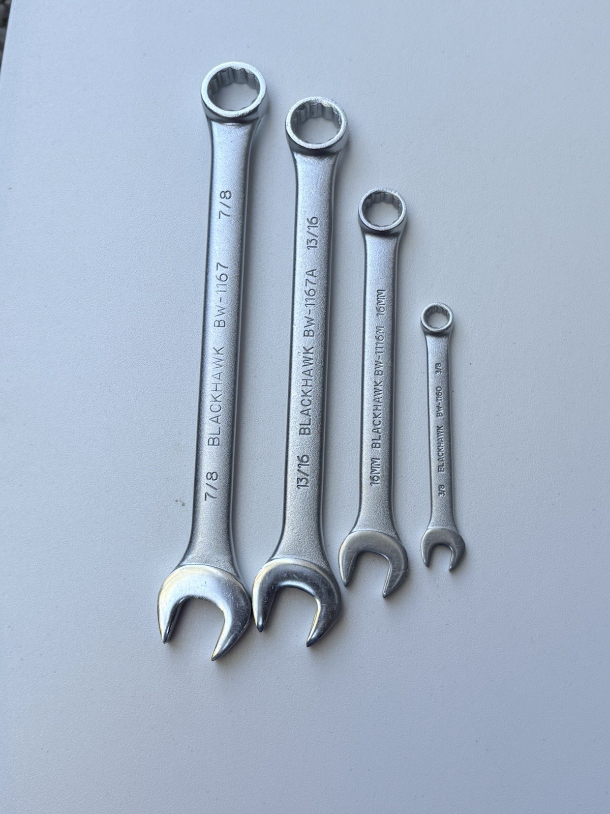 Lot of 4 Blackhawk Combination Wrenches BW-1160 BW-1116M BW-1167 USA Made