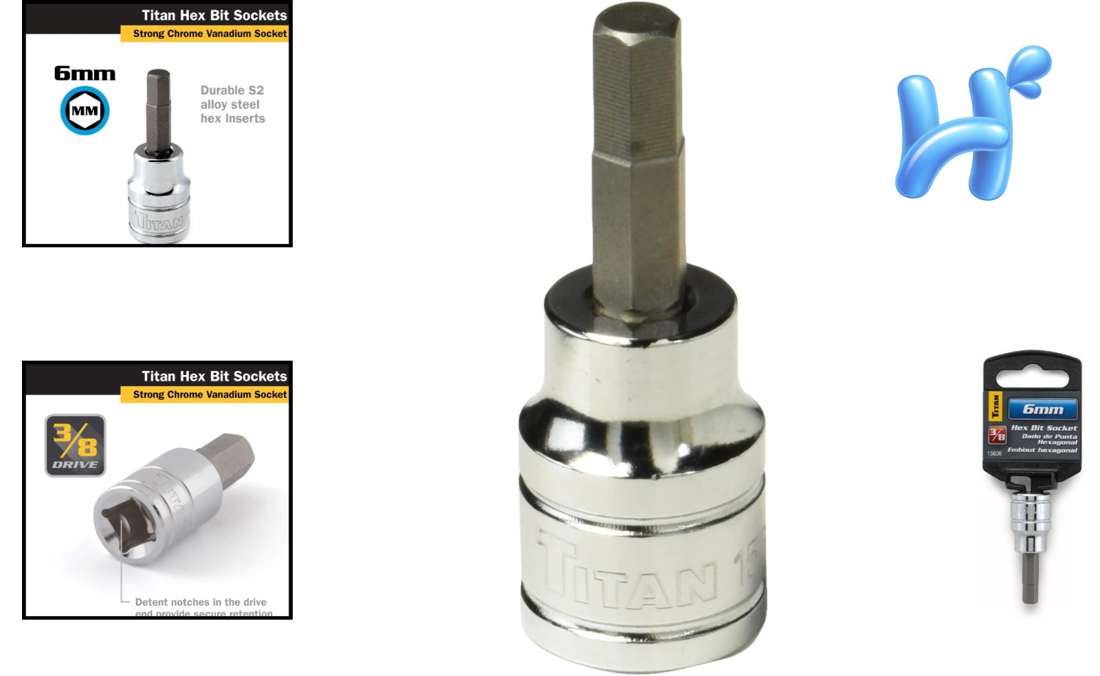 Durable 3/8-Inch Drive Hex Socket – 6mm S2 Steel with Corrosion-Resistant Finish