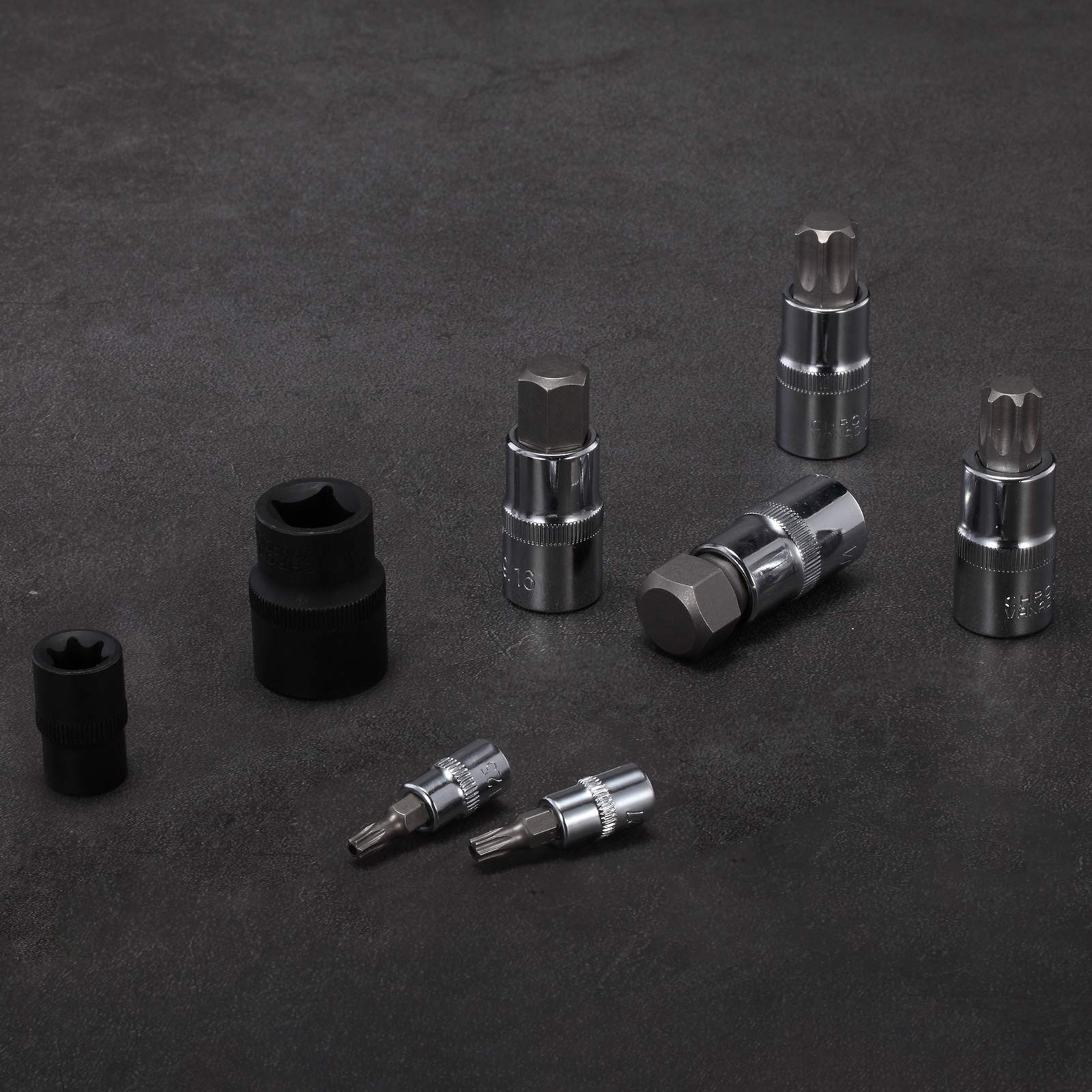 92-Piece Allen and Torx Bit Socket Set, 1/4″ 3/8″ and 1/2″ Drive Torx/Tamper …