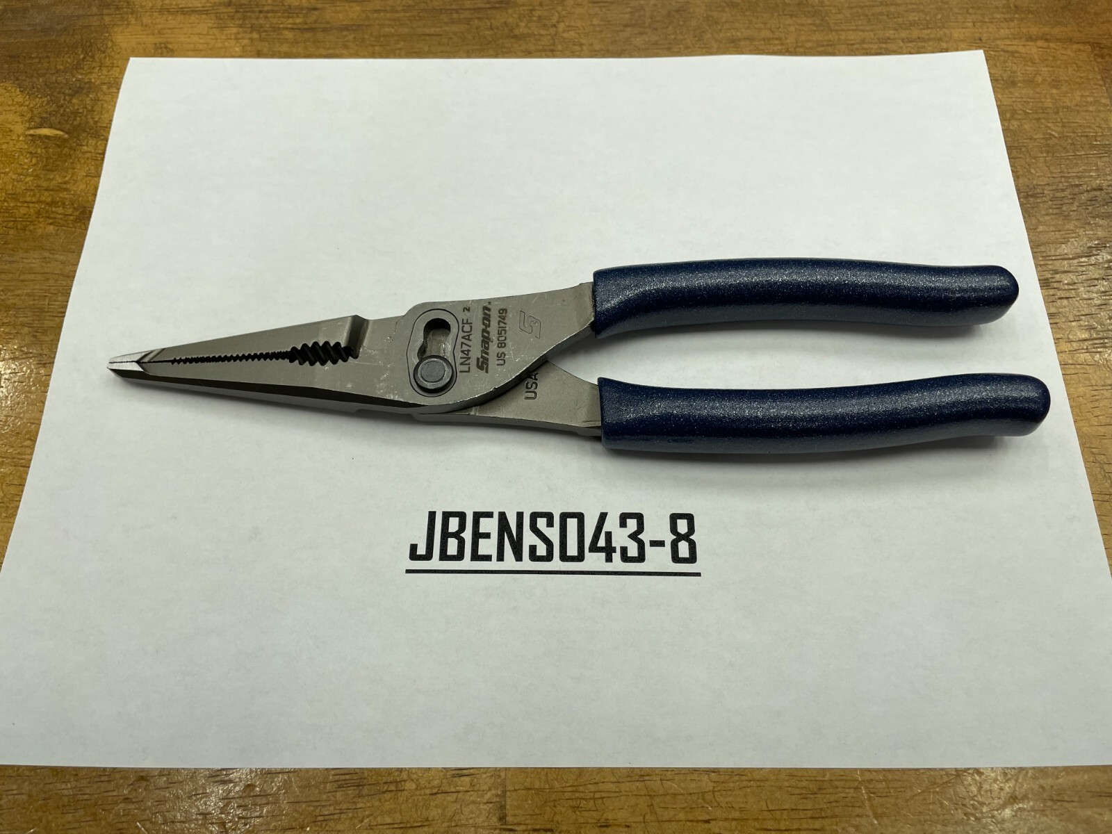 Snap-On Tools NEW POWER BLUE 9″ Soft Grip Long Nose Slip Joint Pliers LN47ACFMB