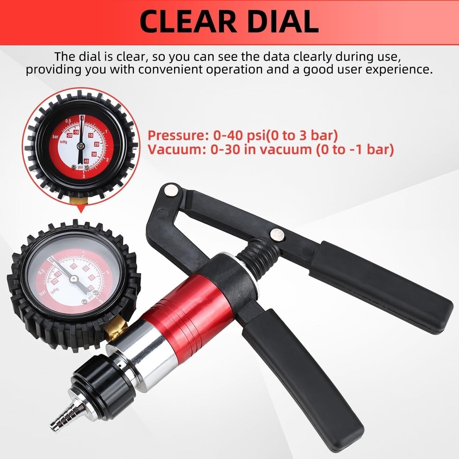 21Pcs Hand Held Vacuum Pressure Pump Tester Brake Fluid Bleeder Bleeding Tool