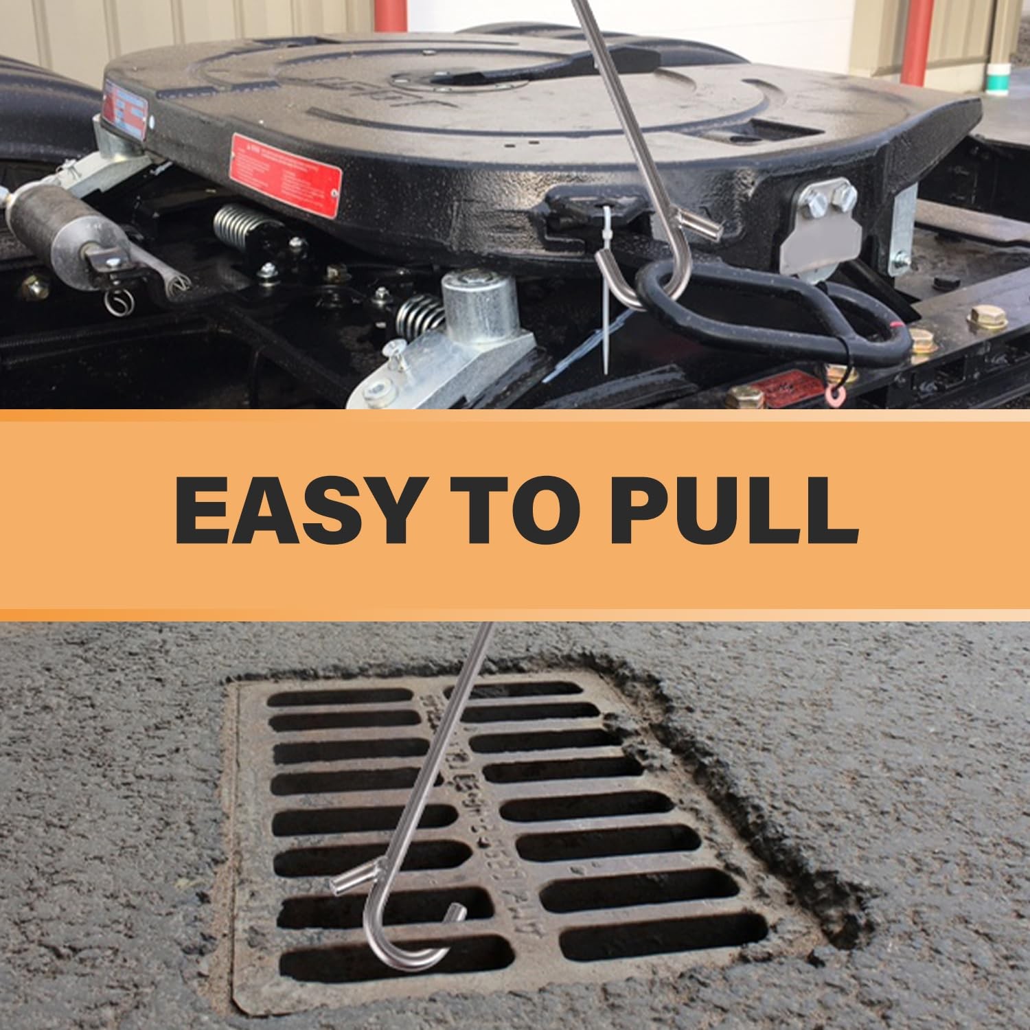 31-inch Heavy Duty 5th Wheel Pin Puller with Hook Chrome Plated Solid Steel
