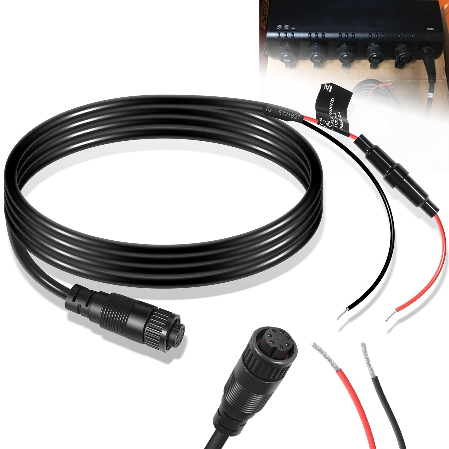 For Garmin GMS 10 Network Port Expander 010-10553-00 Power Cable 7-Pin Cord