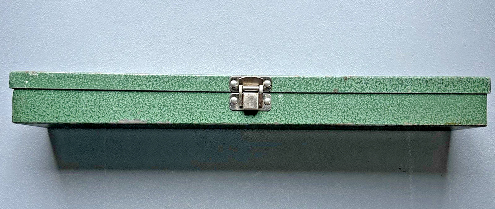 Vintage SK Tools Green Metal Socket Set Box 15″x3″Long Empty Case with Tray