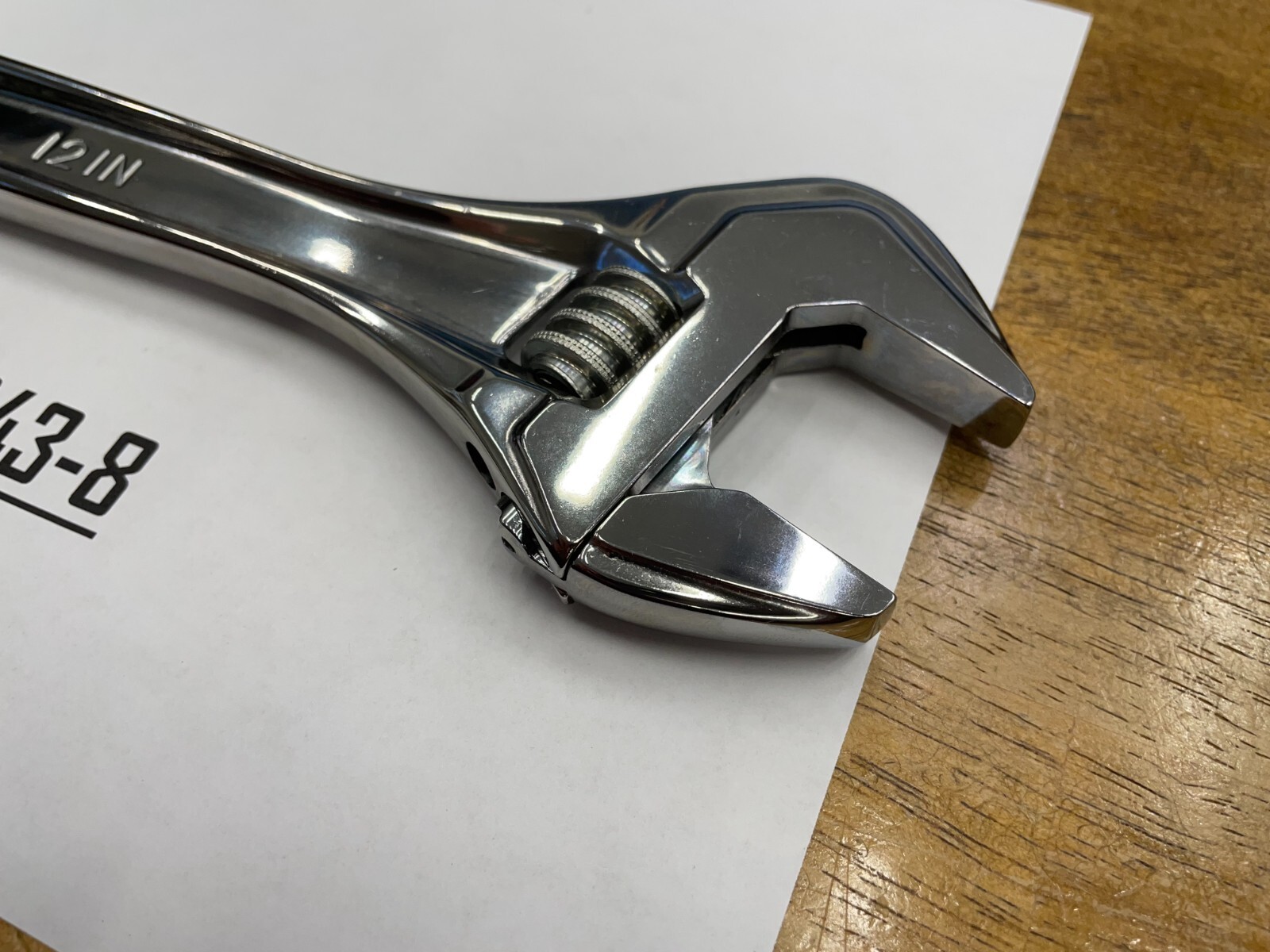 Snap-on Tools NEW 12″ Length Chrome Smooth Jaw Adjustable Wrench AD12BA