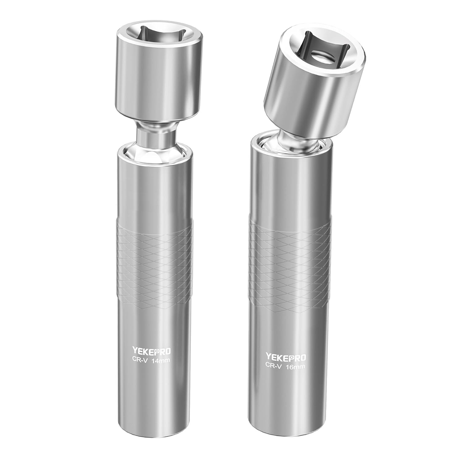 14mm & 16mm Thin Wall Magnetic Swivel Spark Plug Socket, 3/8-Inch Drive 12-Po…