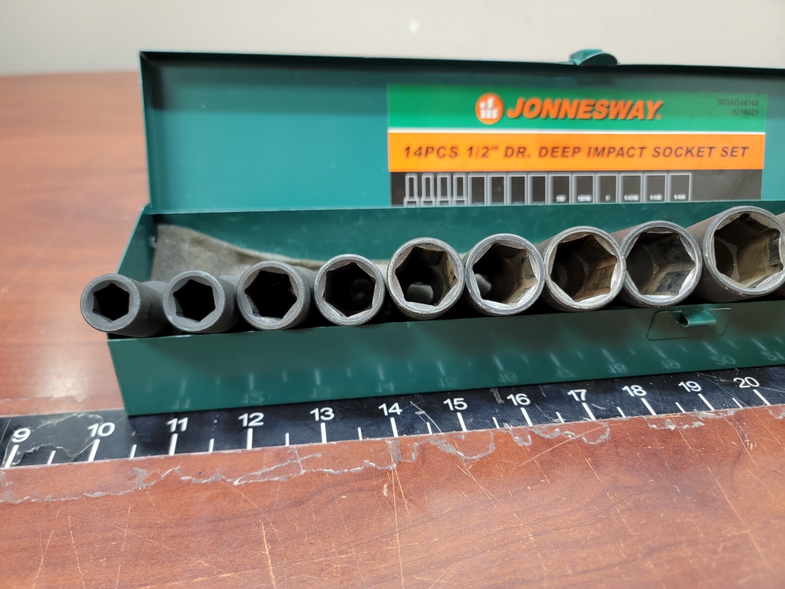 Jonnesway S03AD4414S 14pc 1/2″ Dr. Deep Impact Socket Set