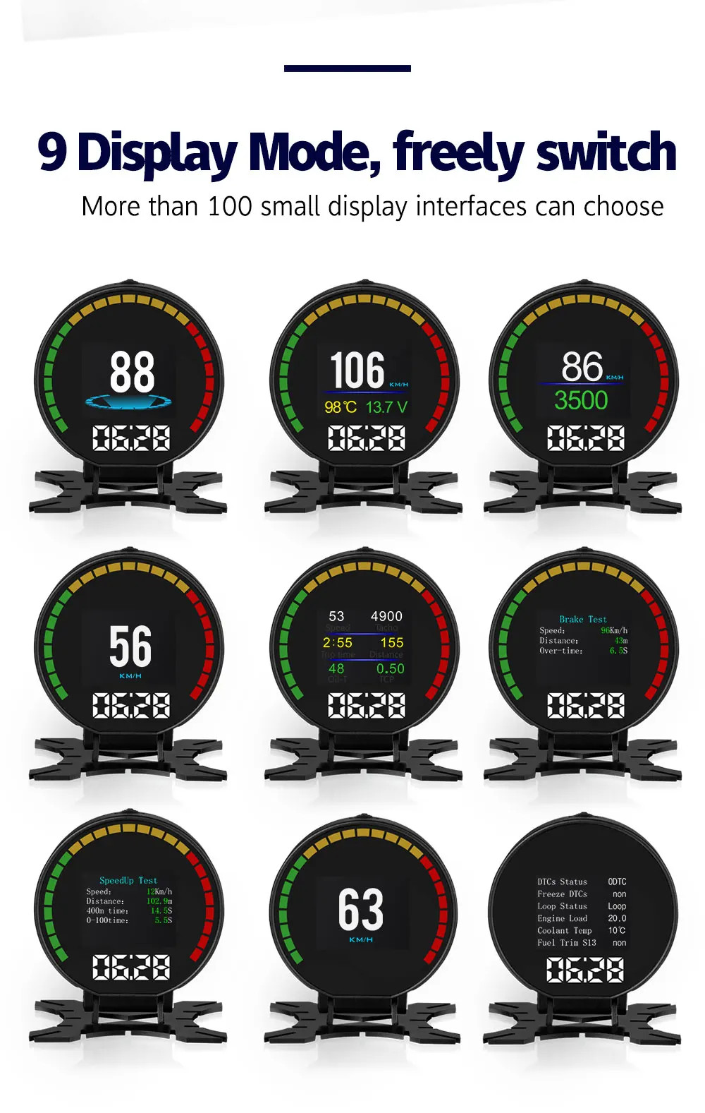 P15 Car OBD Head-Up Display Smart Digital Speedometer Water Temp Gauge Overspeed
