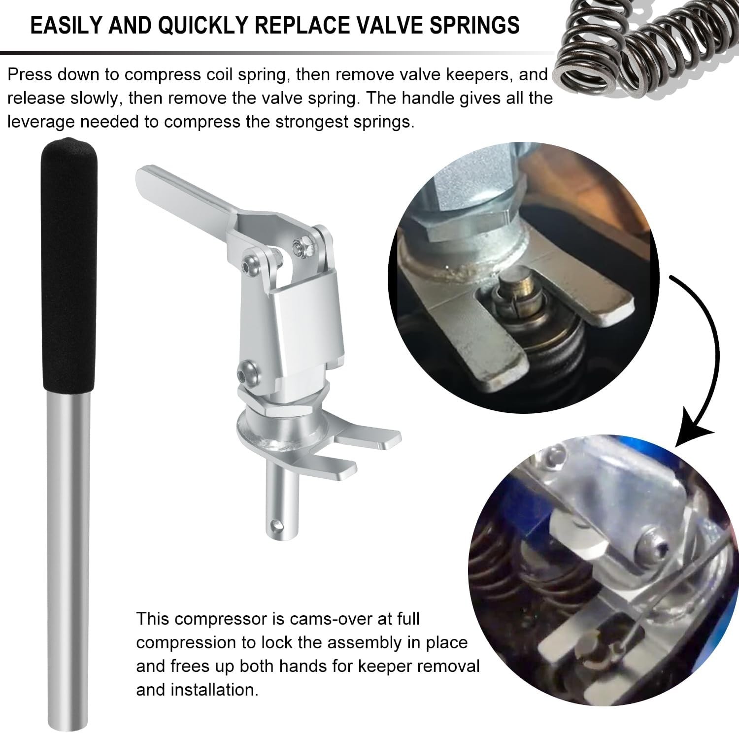Stud Mount Valve Spring Compressor Removal Tool Remove & Install Valve Springs &