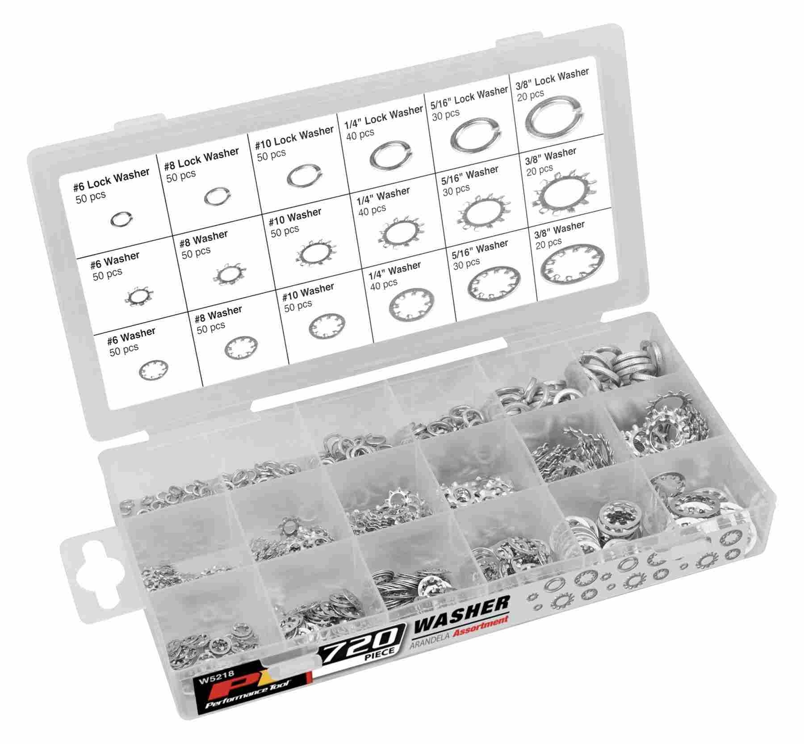 PERFORMANCE TOOL 720 PC WASHER ASST W5218