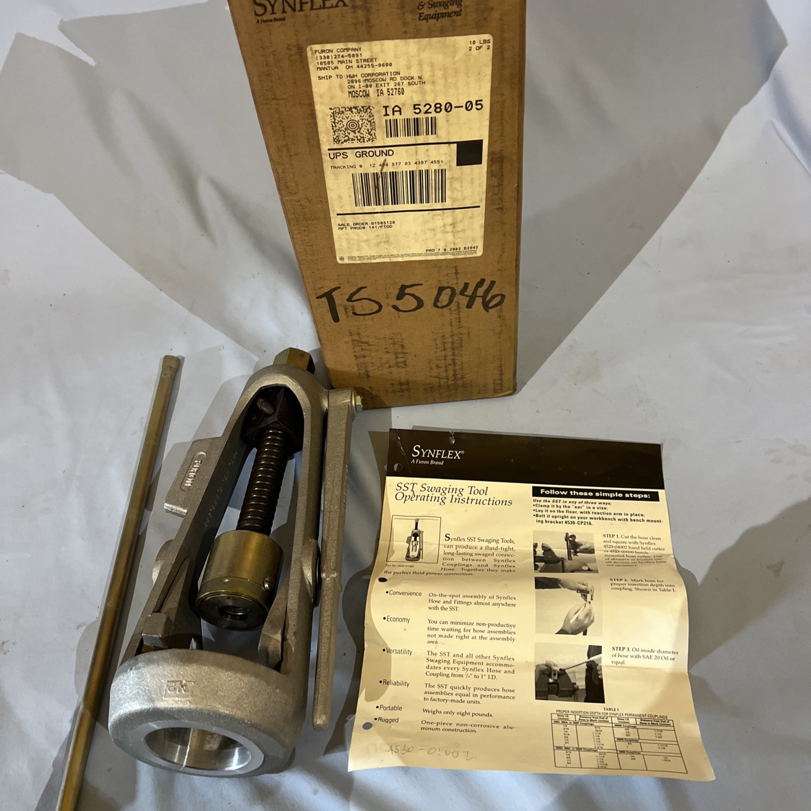 SYNFLEX 4530 CP15 Portable Hand Swager Press Swage Swaging Tool New