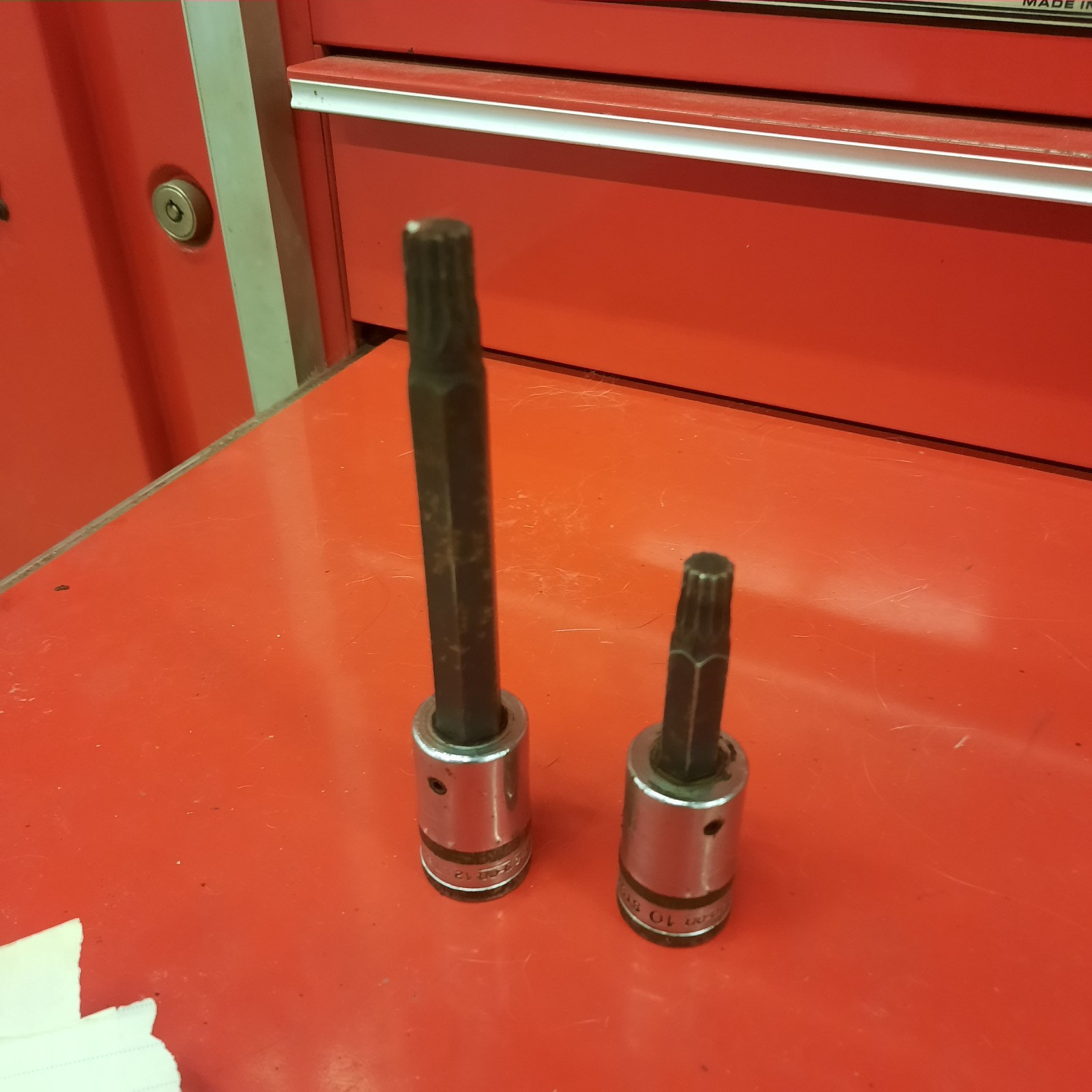 Snap-On 1/2” Drive 10mm 12mm Triple Square Bit Socket Driver Set STSM10B STSM12A
