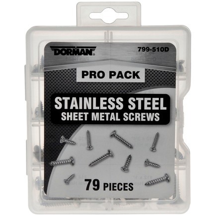 Dorman 799-510D Pro Pack Sheet Metal Screws Stainless Steel 79 Pieces