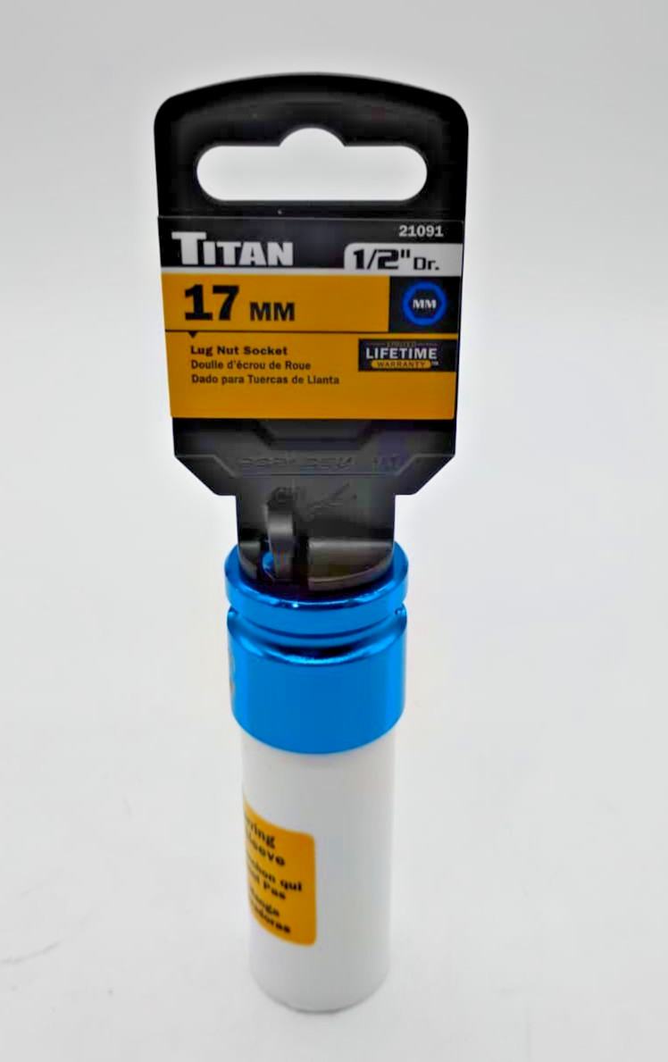 Titan 21091 1/2″ Drive 17mm Non-Marring Lug Nut Socket – Protects Custom Rims