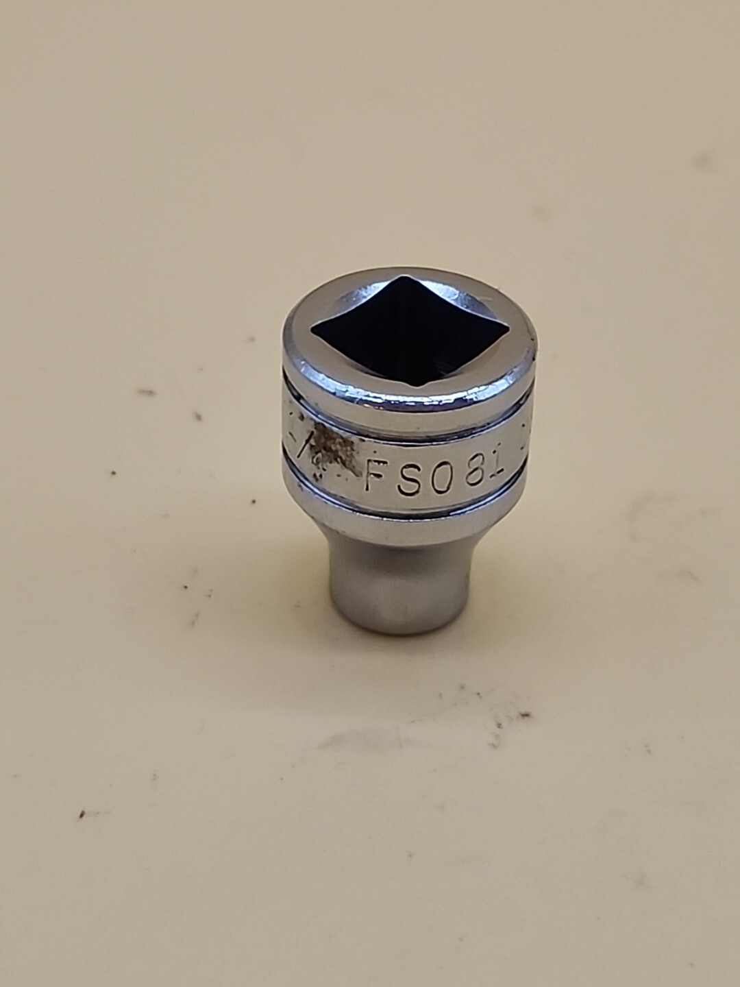 Snap-on Tools 3/8″ Drive 1/4″ 6PT Shallow Chrome Socket FS081 USA