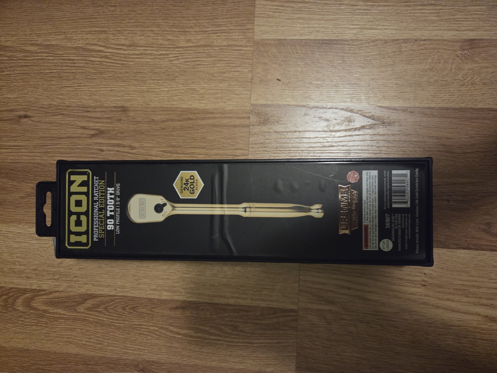 Icon Professional Ratchet Special Edition 90 Tooth 3/8 In Drive Genuine 24k Gold