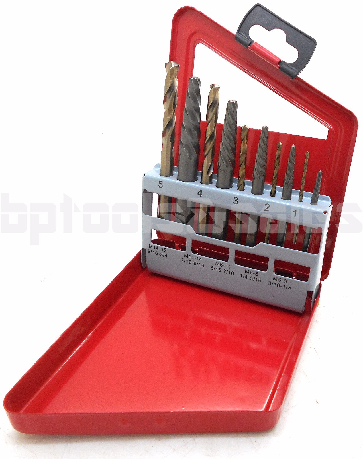 10Pc Screw Extractor LEFT-HAND Cobalt Drill Bit Set Easy Out Broken Bolt Screw