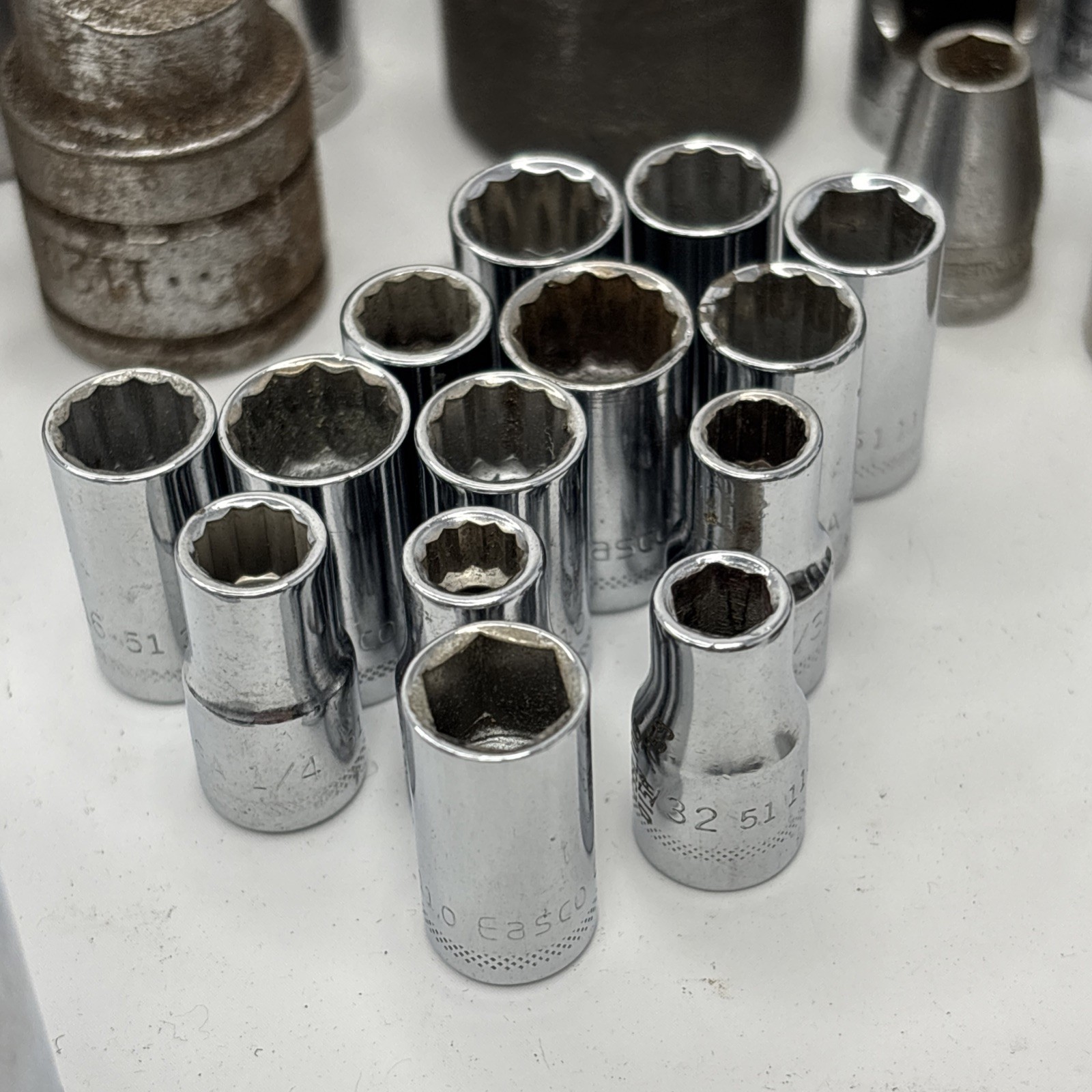 Lot of 100 + USA Assorted Sockets SAE & Metric Mixed Brands Various Drives READ
