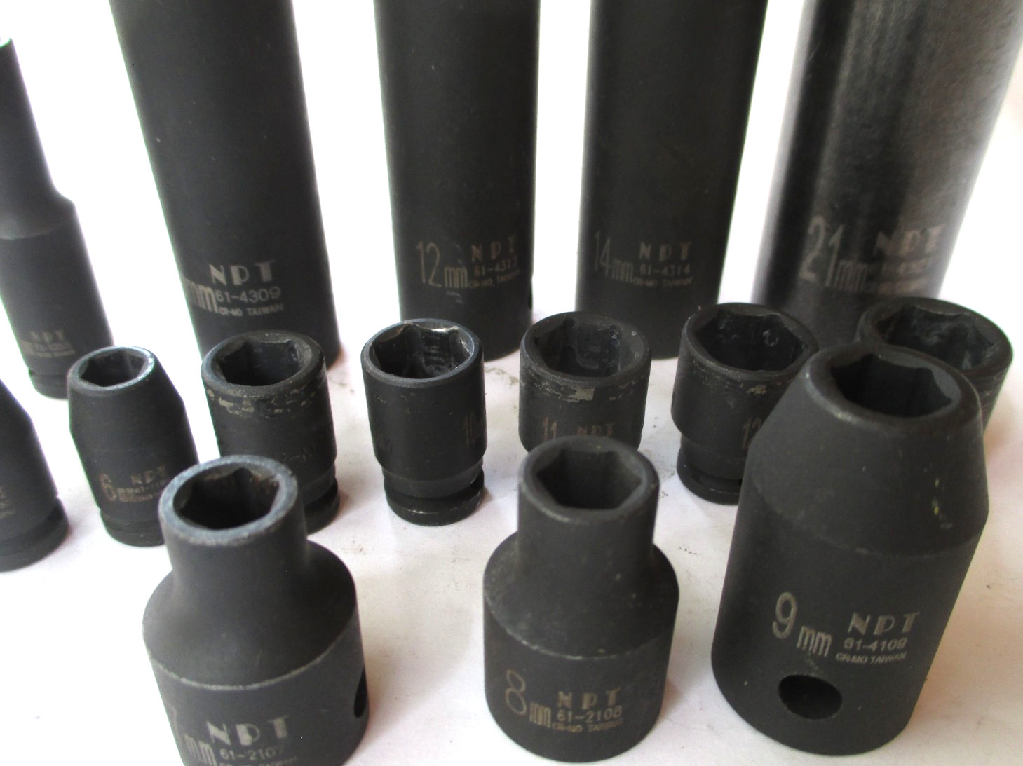 NPT 15 PIECE Impact Socket Set Metric 3/8, 1/4, & 1/2″ Drv Shallow/Deep 5.5-21mm