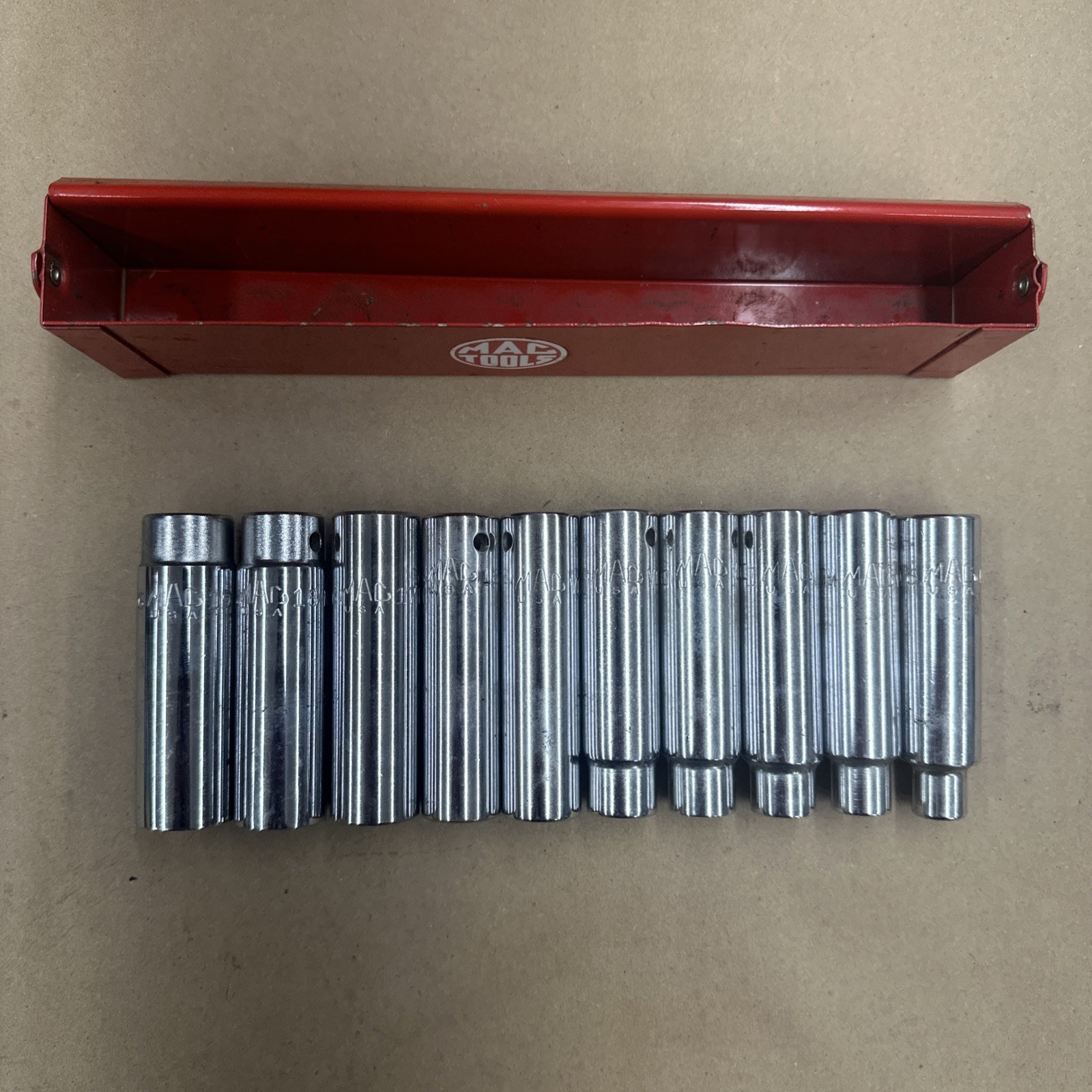 Mac Tools 10-PC. 1/2” Drive Metric Deep Socket Set – 6-PT. 10-19mm USA Made