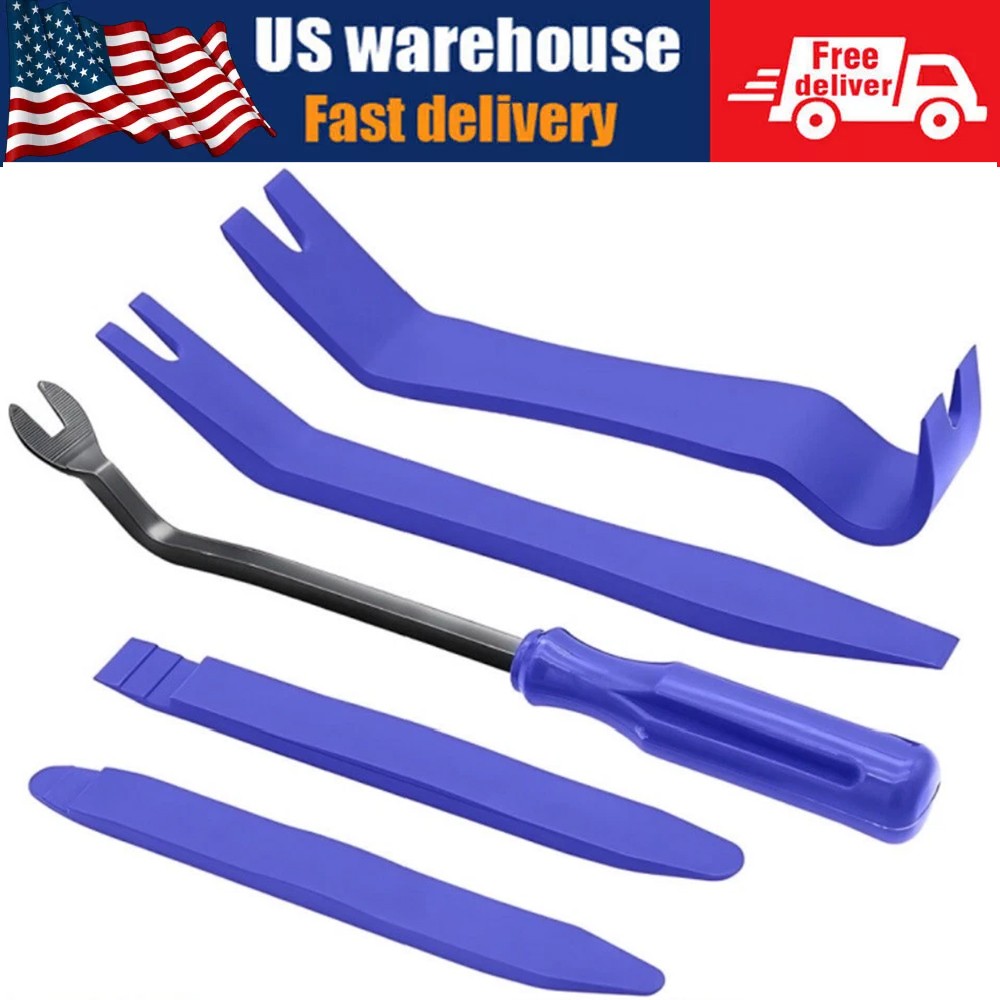5Pcs Car Trim Removal Tool Set Hand Tools Pry Bar Panel Door Interior Clip Kit