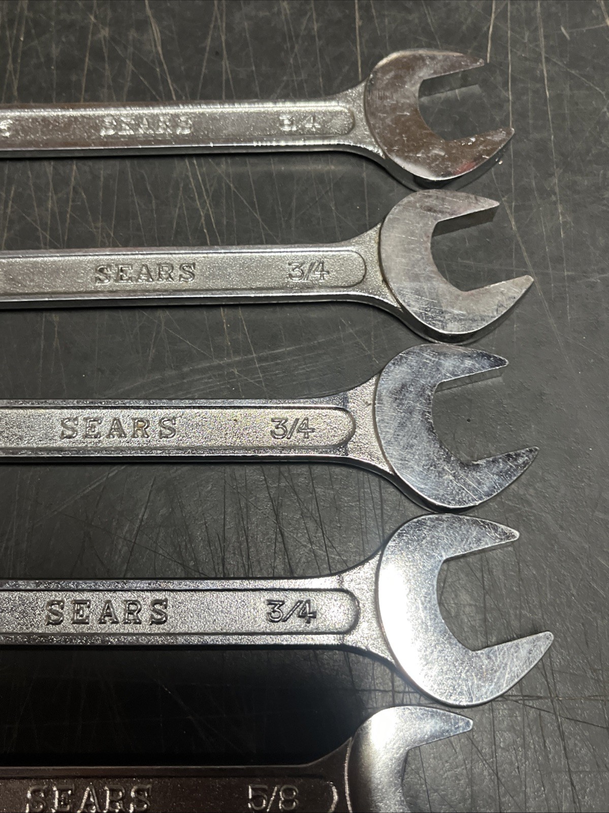 Vintage Sears Double Open End Wrenchs SAE W/ Original Bag 1 Size Missing +extra