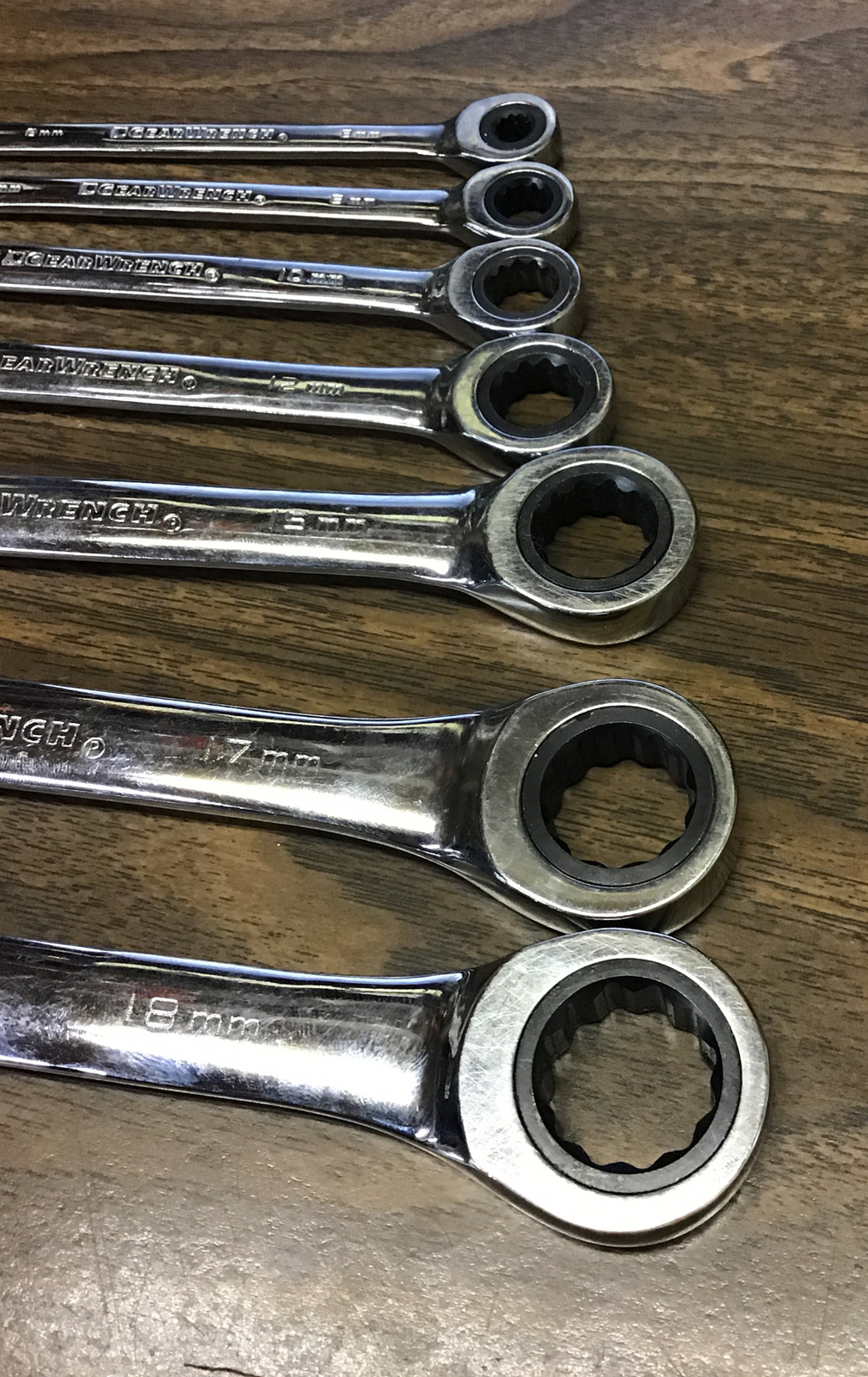 LOT – GearWrench Combination Wrench/Ratchet Millimeter Set (Check Description)