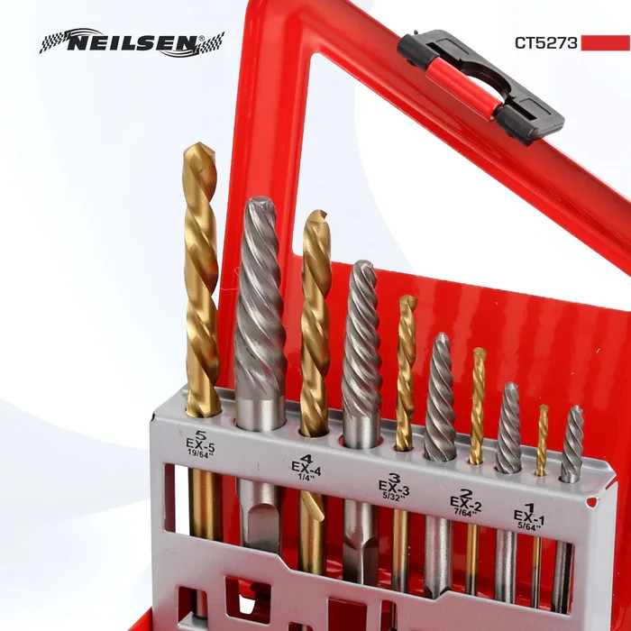 Screw Bolt Stud Extractor Drill Set Left Hand Drills Remove Rusted Corroded 5273