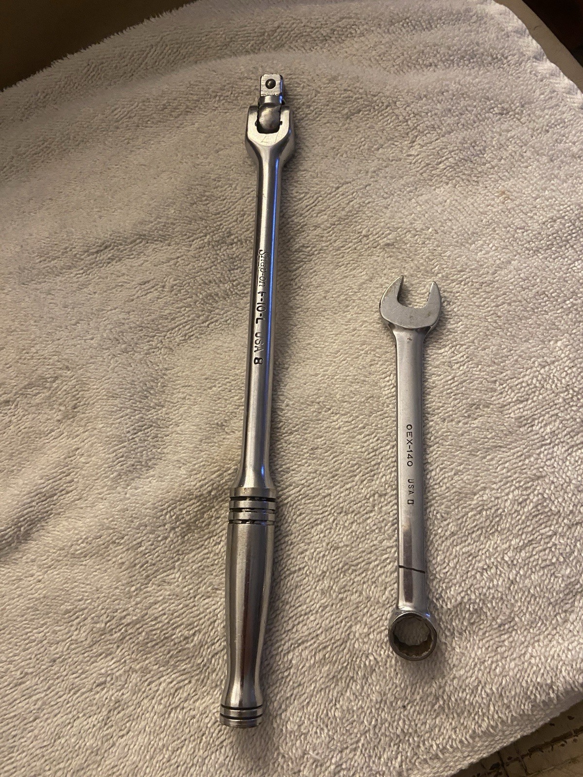 Snap on F-10-L 10″ Length Break Bar 3/8″ Drive & OEX-140 Combo Wrench