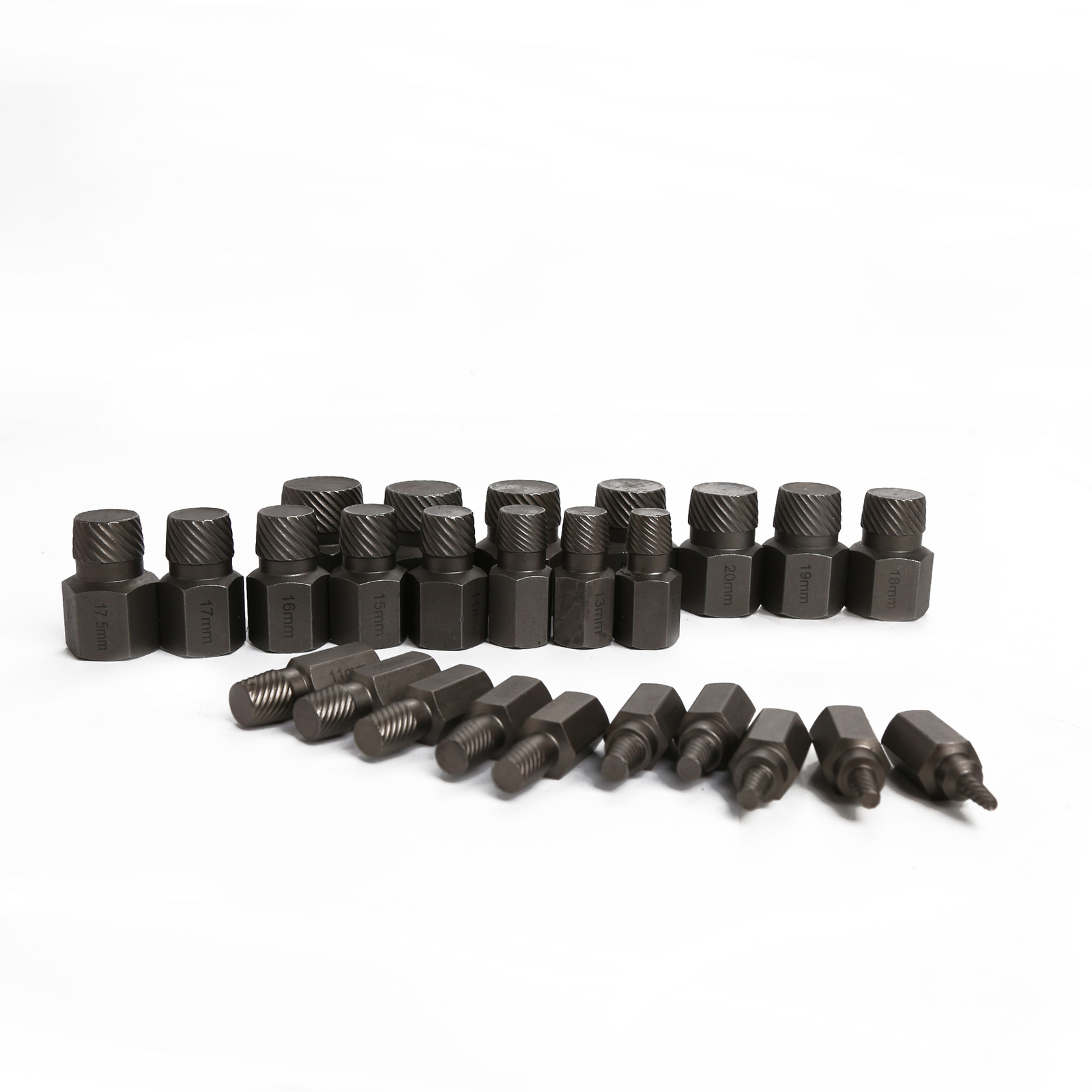 Multi-Spline Screw Extractor Set Hex Head Bit Socket Wrench Bolt Remover 25Pcs