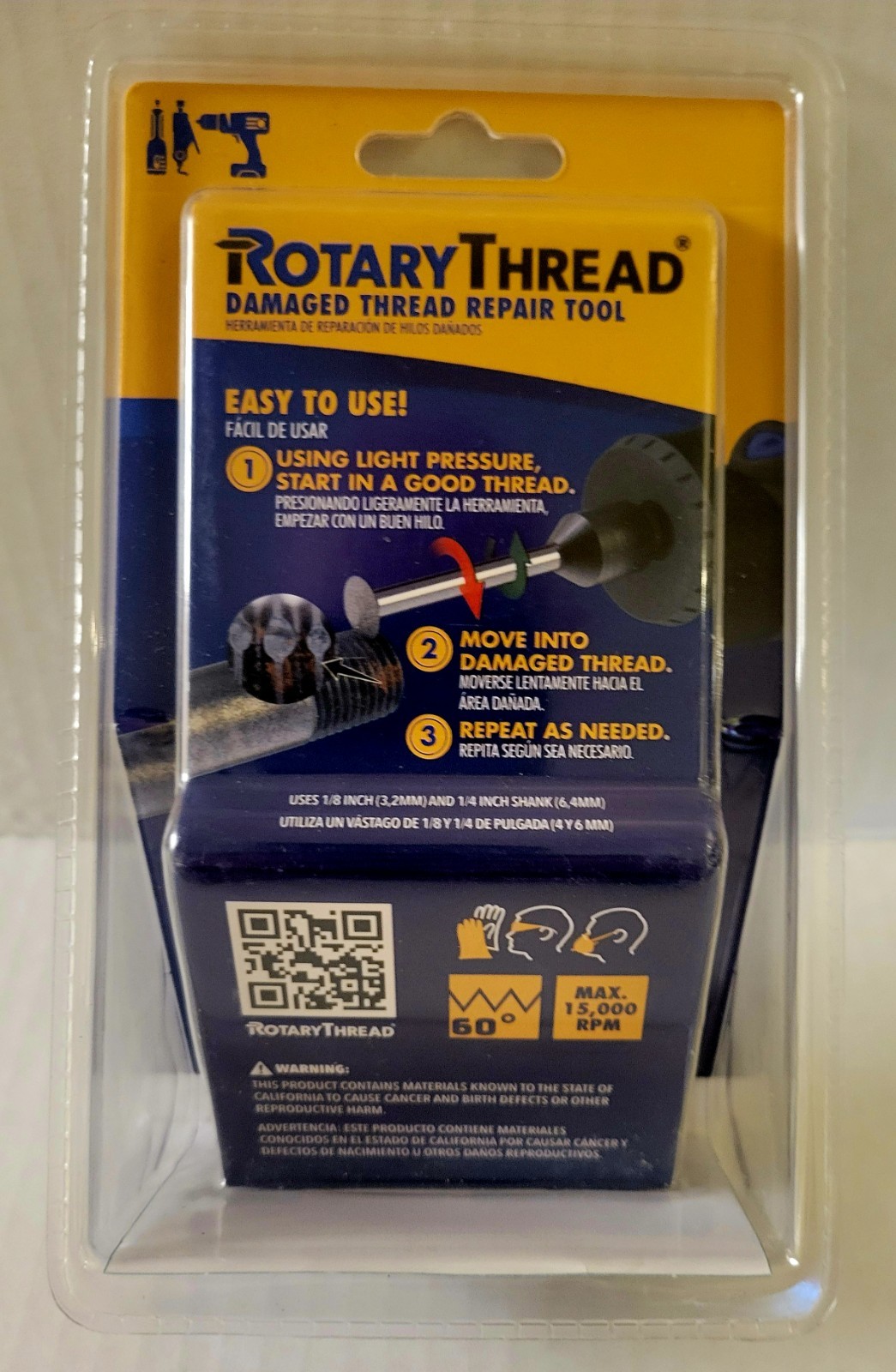 ROTARY THREAD 2pc Damaged Thread Repair Tool – Chase, Restore, Repair, and Clean