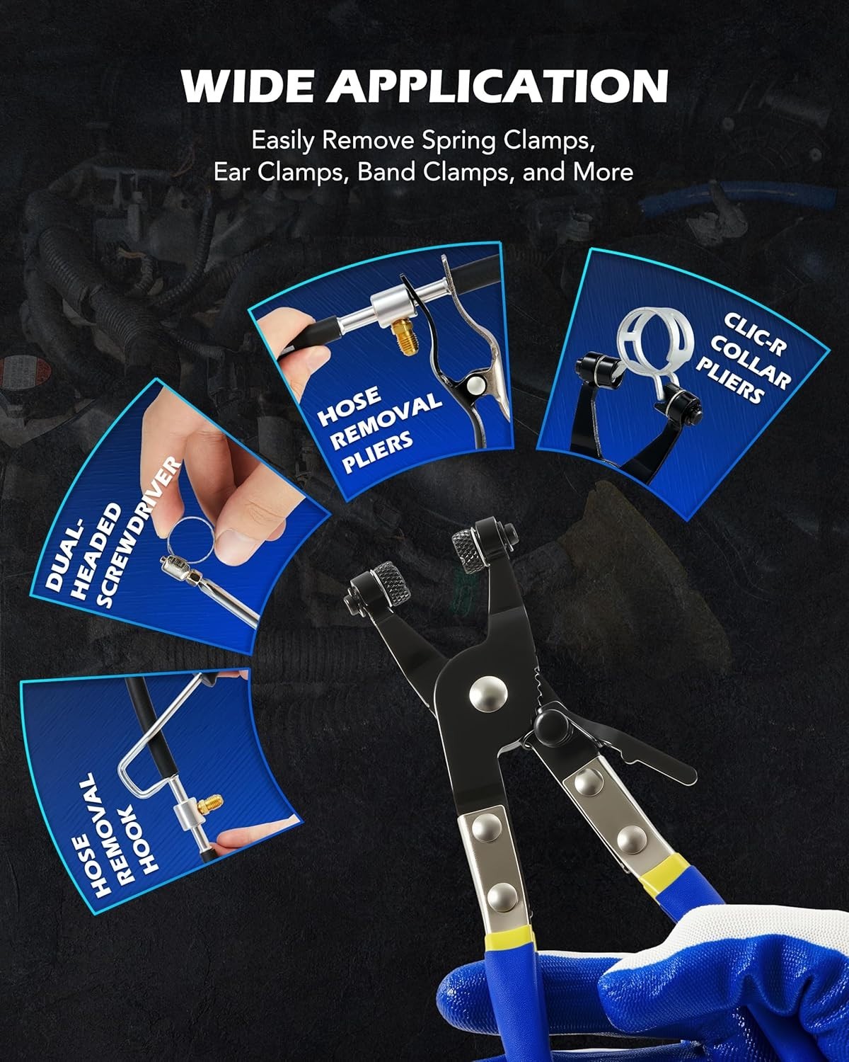 Professional Fuel Line Pliers and Hose Repair Kit for Auto Maintenance Tasks