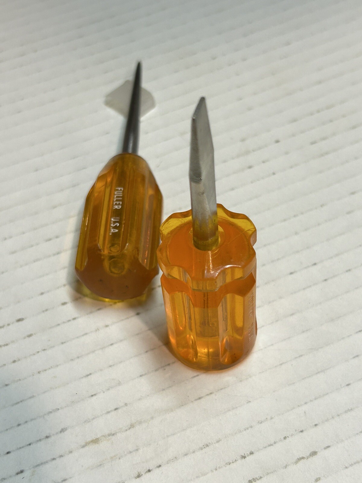 Vintage Fuller Orange Stubby Screwdriver Lot Scratch Awl USA