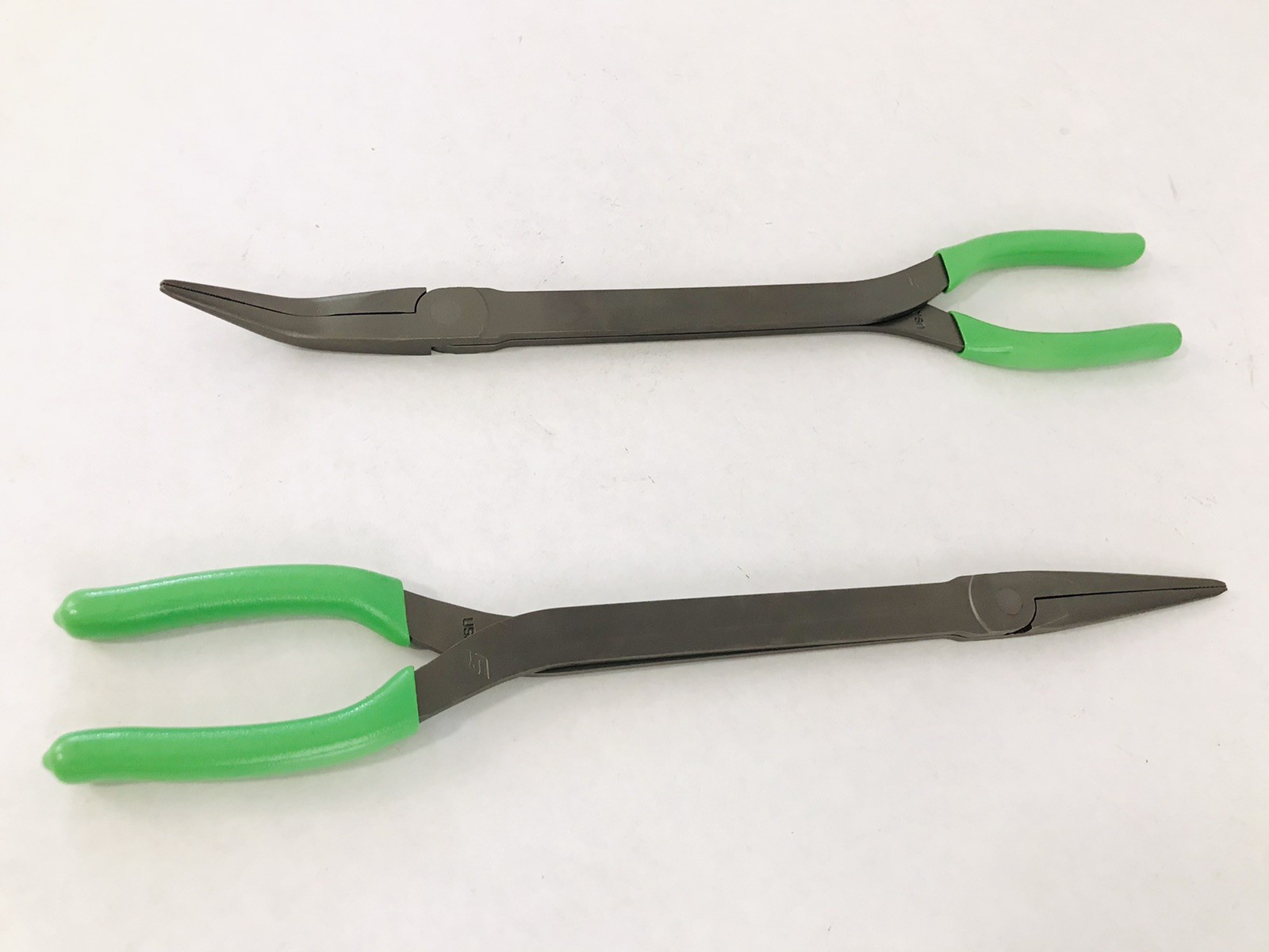 Snap-on 15″ Long-Neck Needle Nose Pliers & 35° Bent Talon Grip (Green) NEW!!!