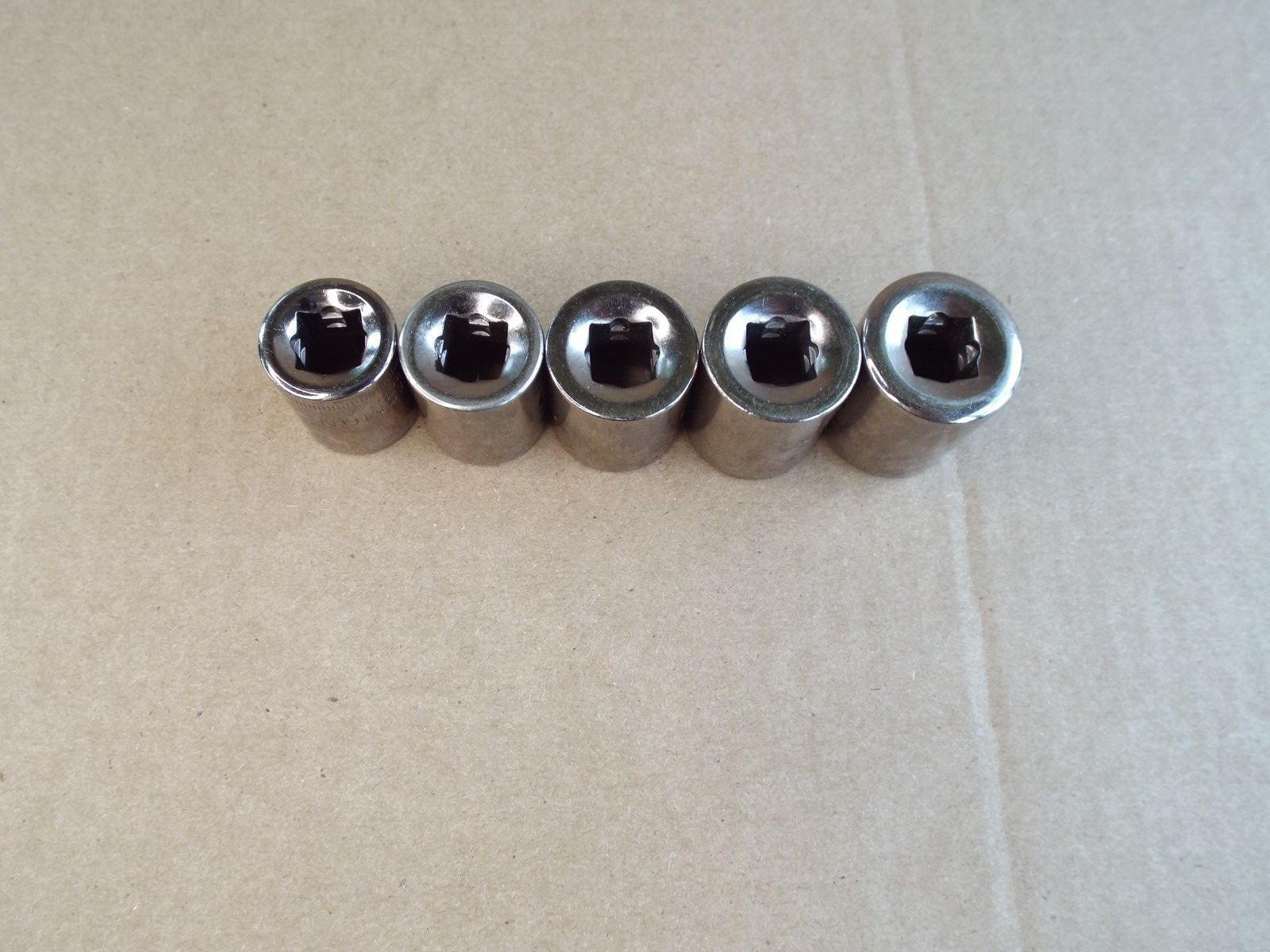 VTG 5 Pc USA Craftsman Metric Laser Socket Lot 3/8″ Dr 6 Pt 15-19mm Nice! (Read)
