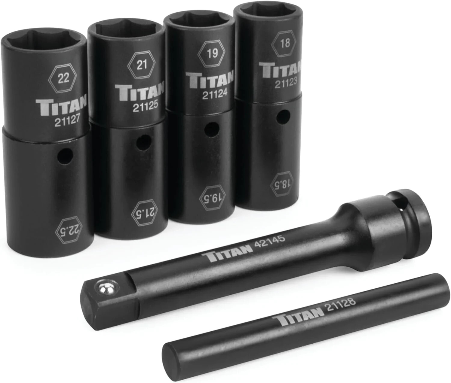 Titan 21126 Half-Size Flip Socket Set 1/2″ for Lug Nut Removal