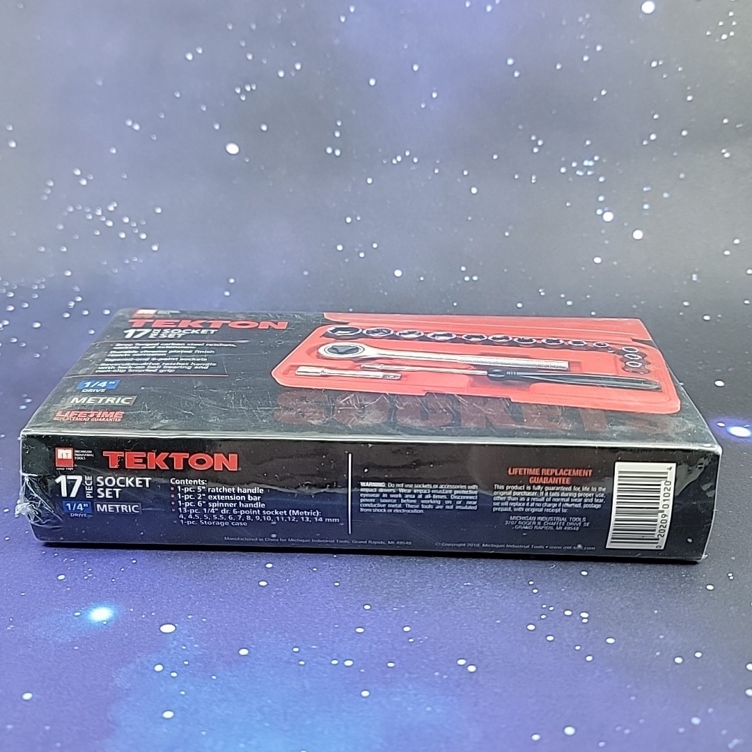 Tekton 17 Piece Socket Set 1/4″ Drive Metric 1020 Carbon Steel New Sealed