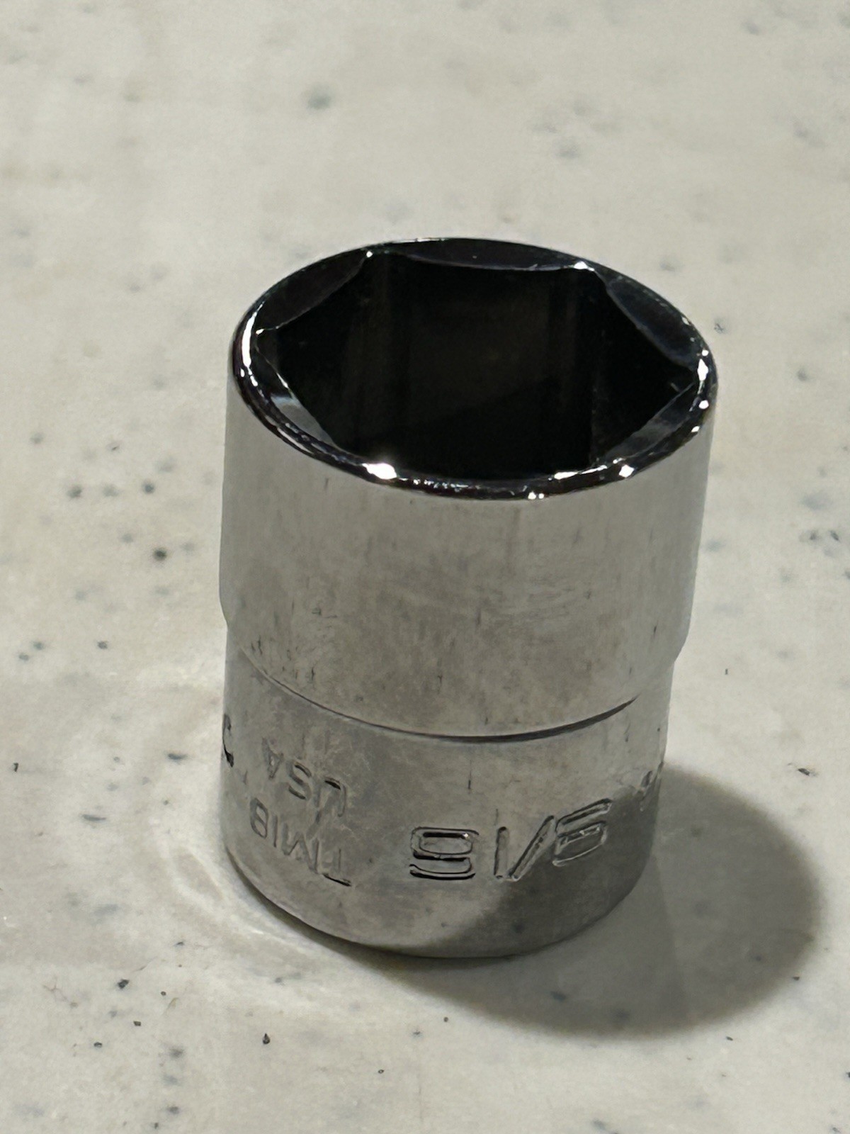 NEW Snap-On TM18 1/4”Dr 6Pt SAE 9/16 Flank Dr Shallow Chrome Socket USA