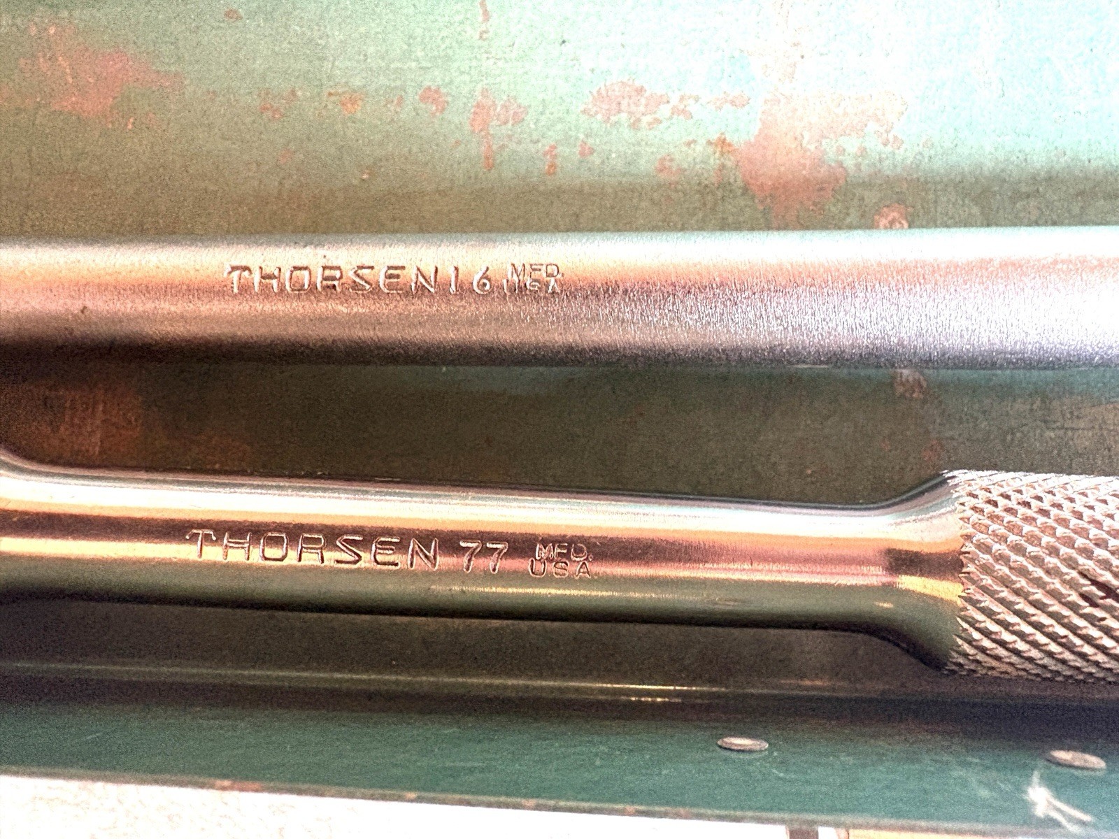 Vintage Thorsen 16 pc 1/2″ Drive Socket Set 1218 Made In USA Ratchet SAE 12 Pt