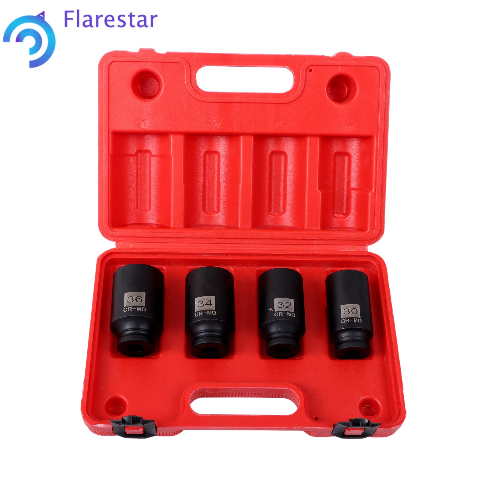 4Pcs Drive Spindle Axle Nut Socket Set 30mm 32mm 34mm 36mm 12 Point